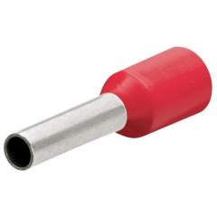 Knipex 97 99 352. Aderendhülsen mit Kunststoffkragen, Crimpbereich 10 mm, Kabel 1 mm², rot, 200 Stück