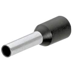 Knipex 97 99 353. Aderendhülsen mit Kunststoffkragen, Crimpbereich 10 mm, Kabel 1,5 mm², schwarz, 200 Stück