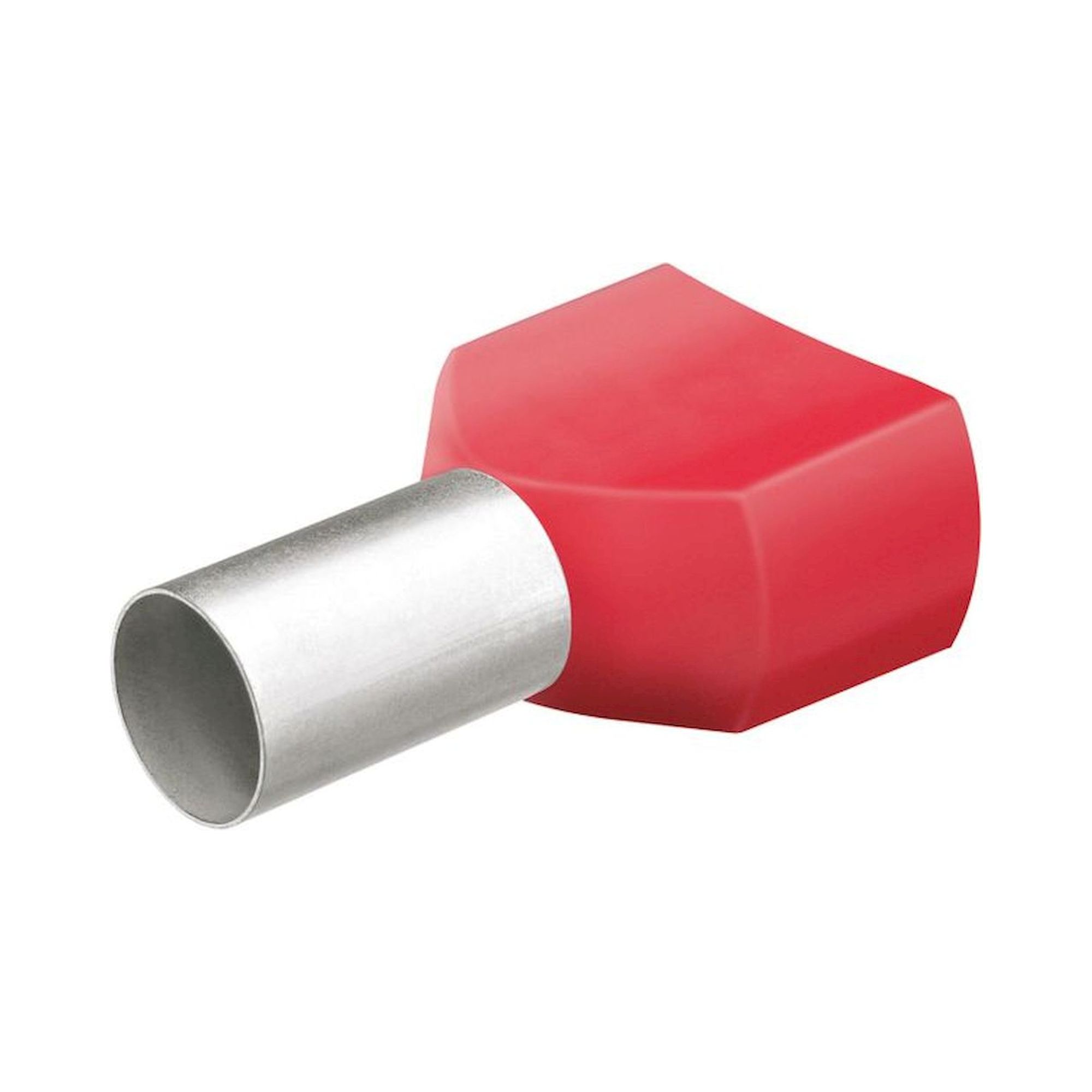 Knipex 97 99 372. Twin wire  end sleeves with plastic collars, crimping area 8 mm, cable 2x1 mm2, red, 200 pieces