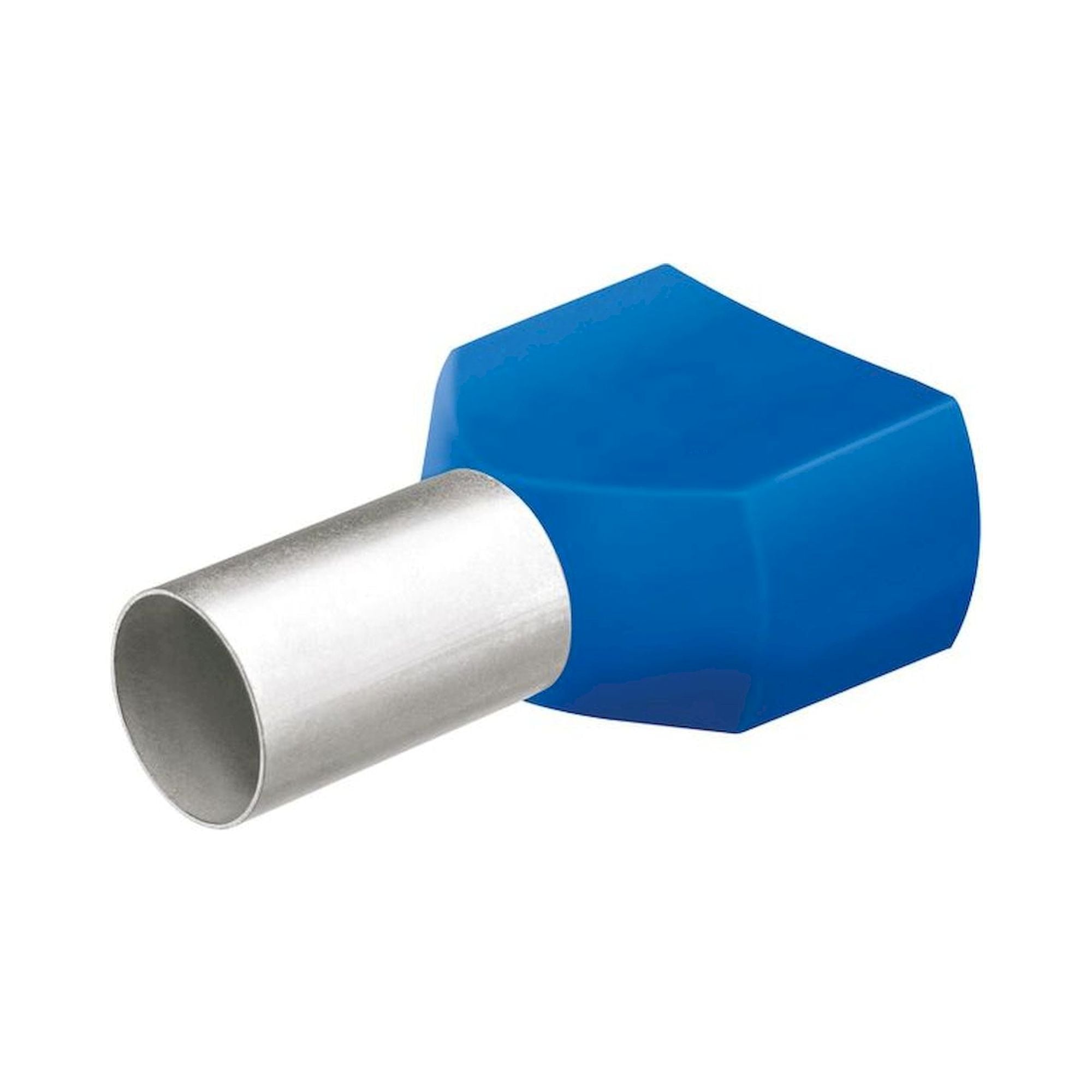 Knipex 97 99 374. Twin wire  end ferrules with plastic collar, crimping area 9 mm, cable 2x2.5 mm2, blue, 100 pieces