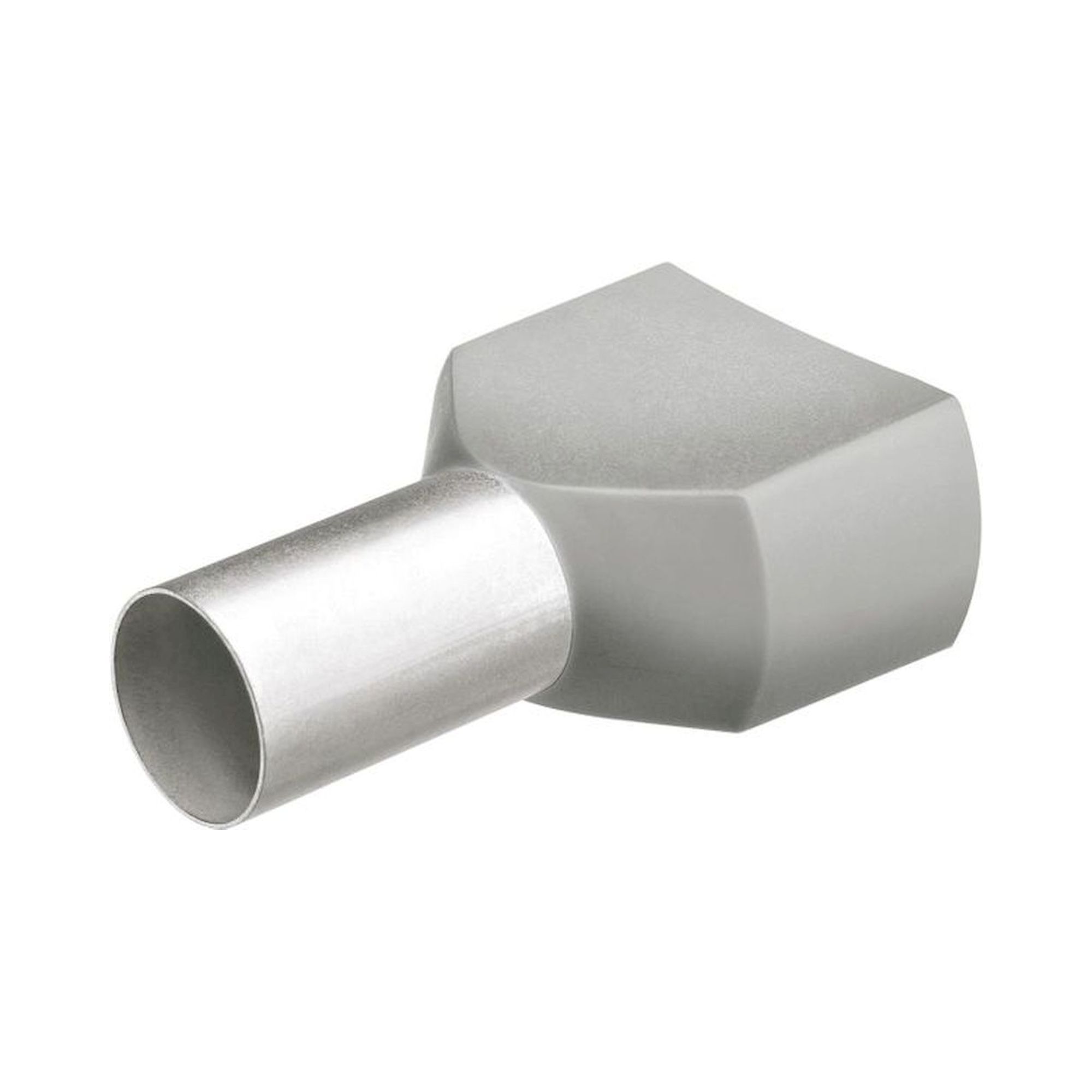 Knipex 97 99 375. Twin wire  end ferrules with plastic collar, crimping area 12 mm, cable 2x4 mm2, gray, 50 pieces
