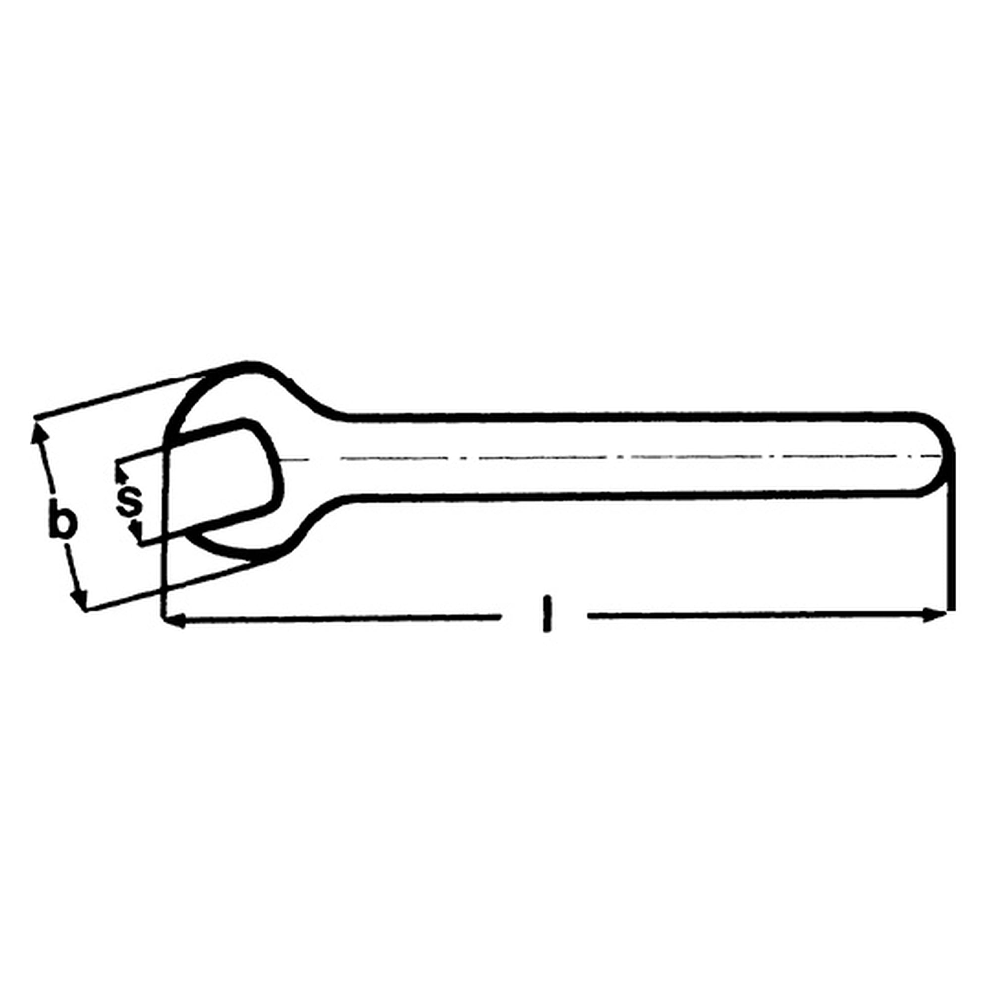 Maulschlüssel verchromt, Maulstellung 15°, Schlüsselweite 17 mm, Länge 155 mm
