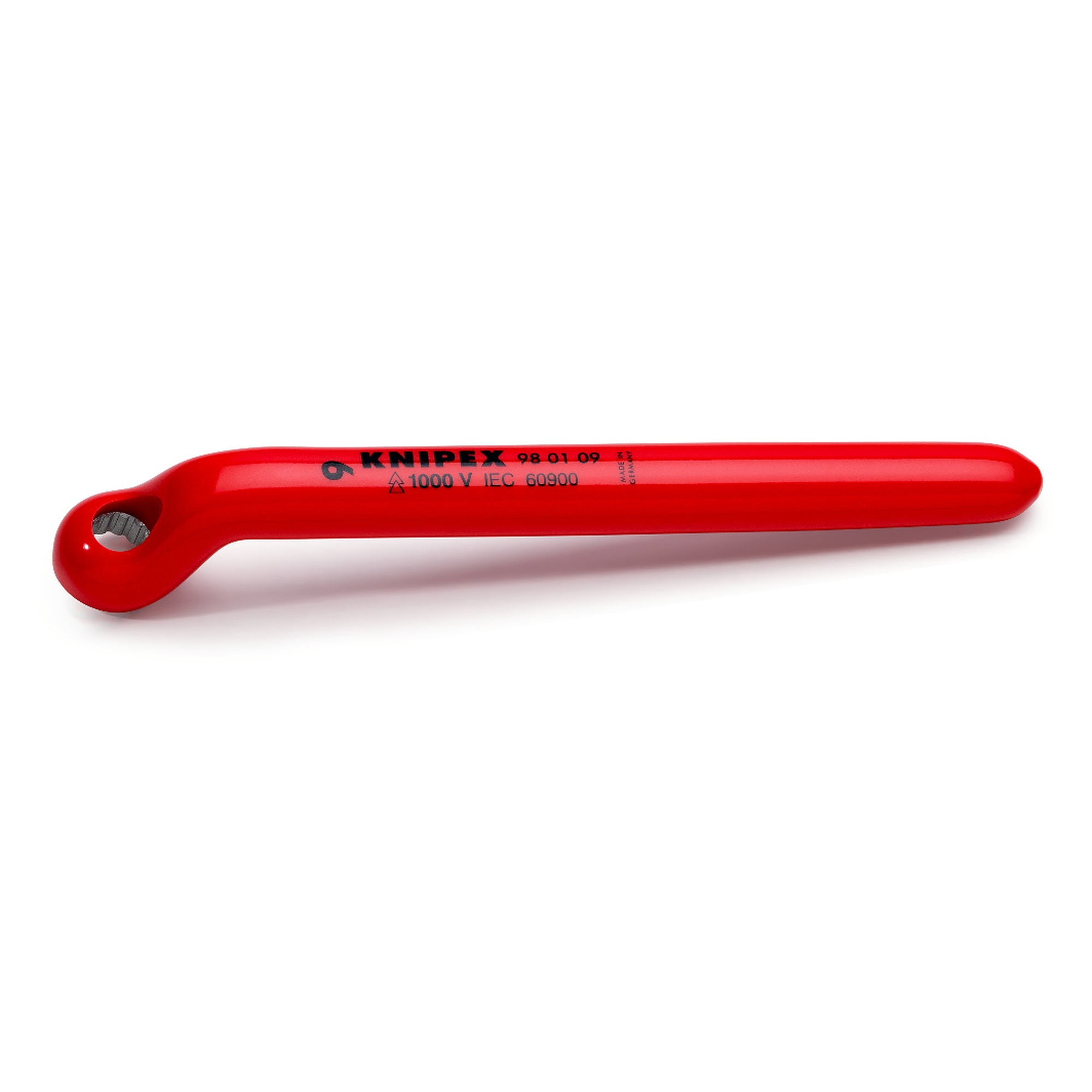 Box wrench chrome-plated, cranked, width across flats 9 mm, length 165 mm