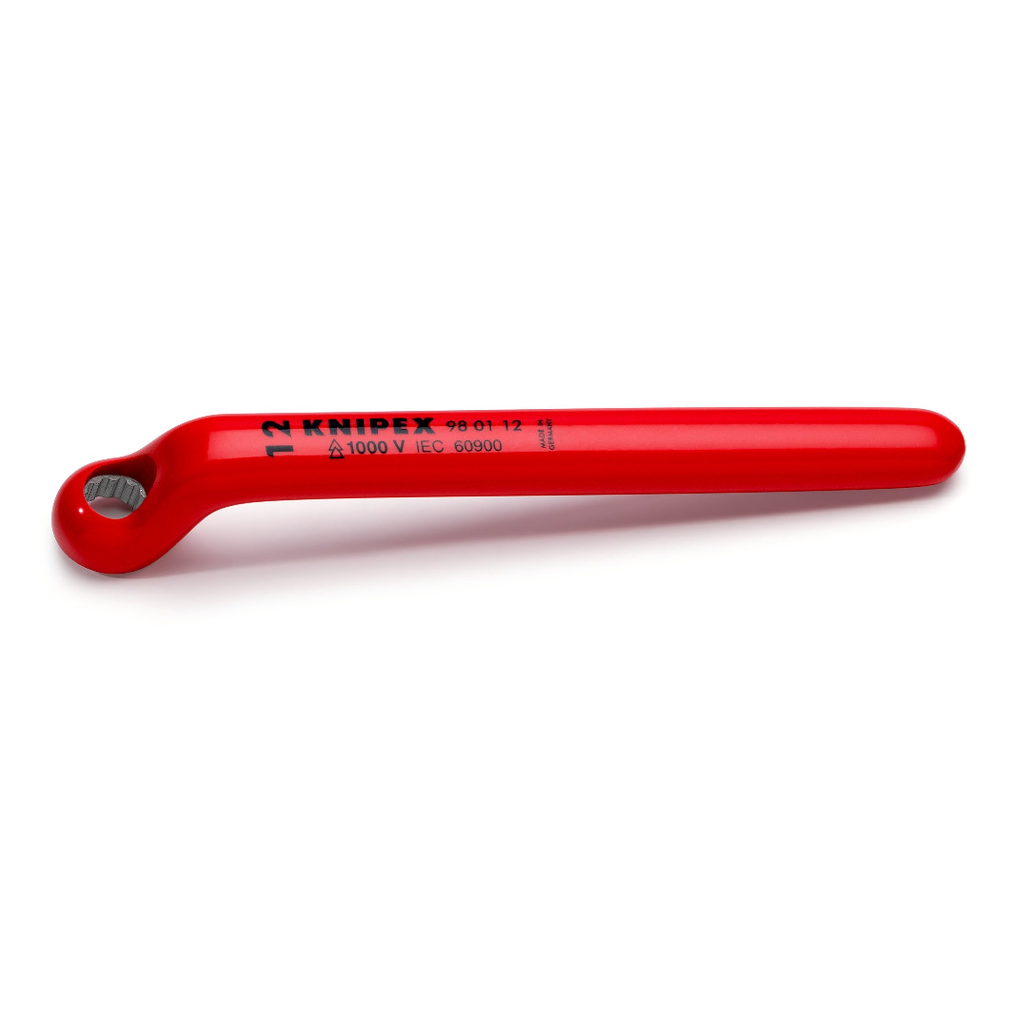 Box wrench chrome-plated, cranked, width across flats 12 mm, length 185 mm