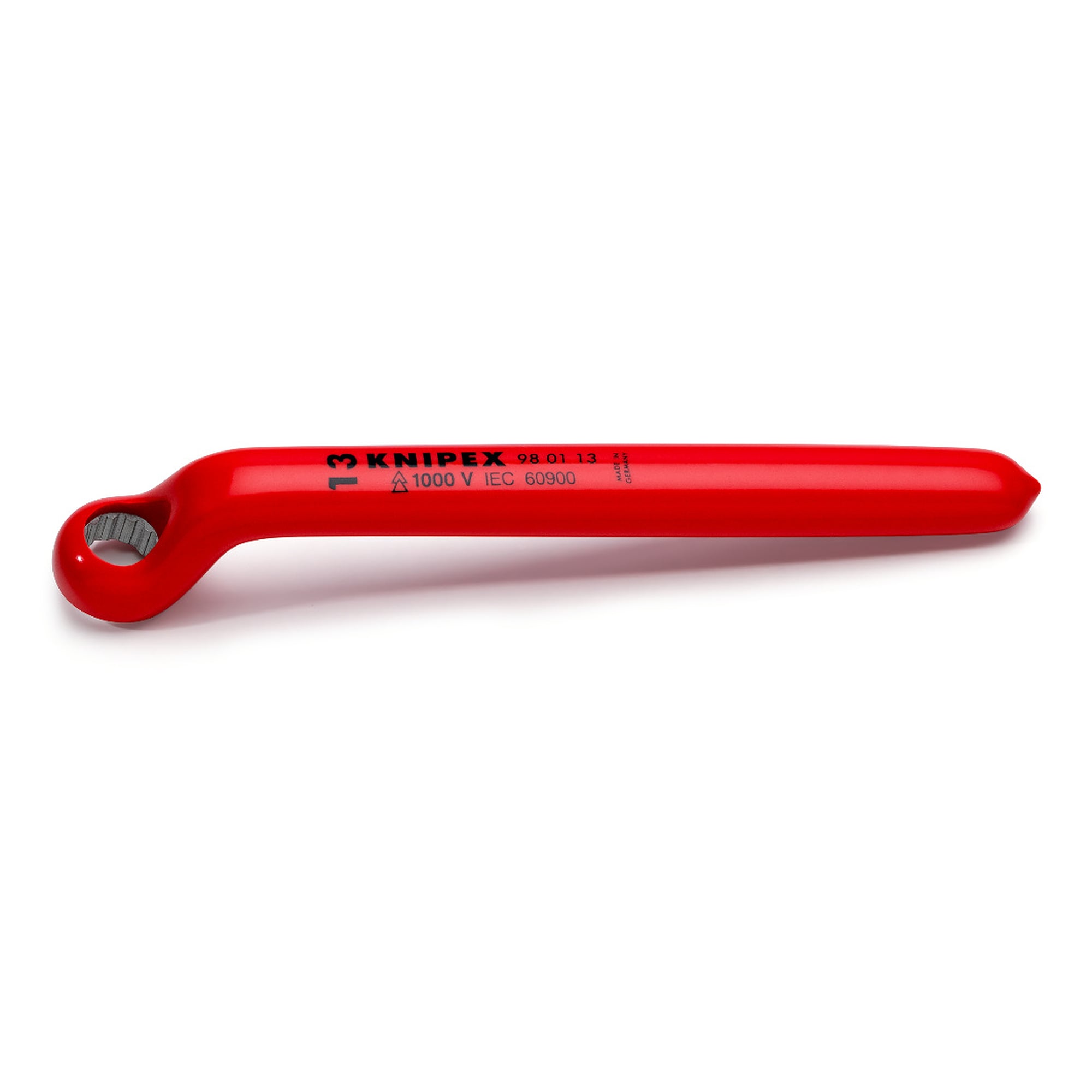 Box wrench chrome-plated, cranked, width across flats 13 mm, length 185 mm