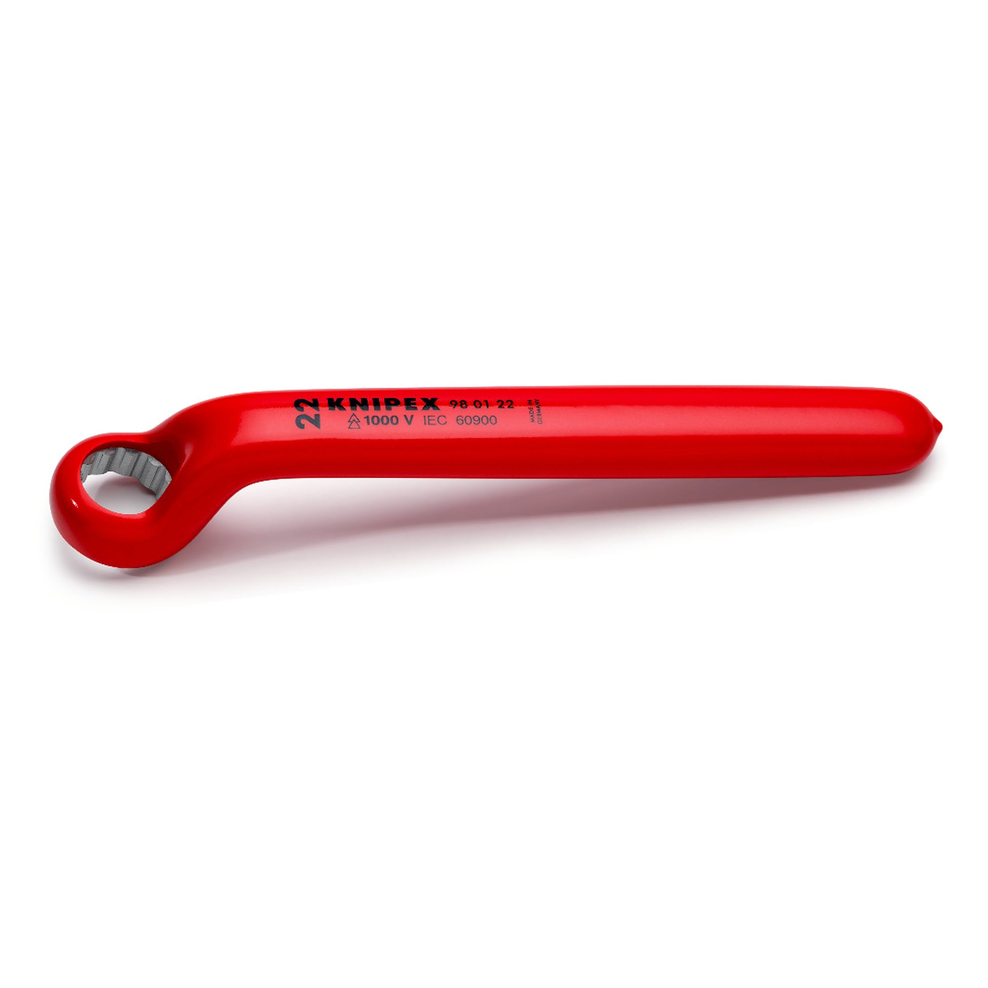 Box wrench, cranked, chrome-plated, width across flats 22 mm, length 225 mm