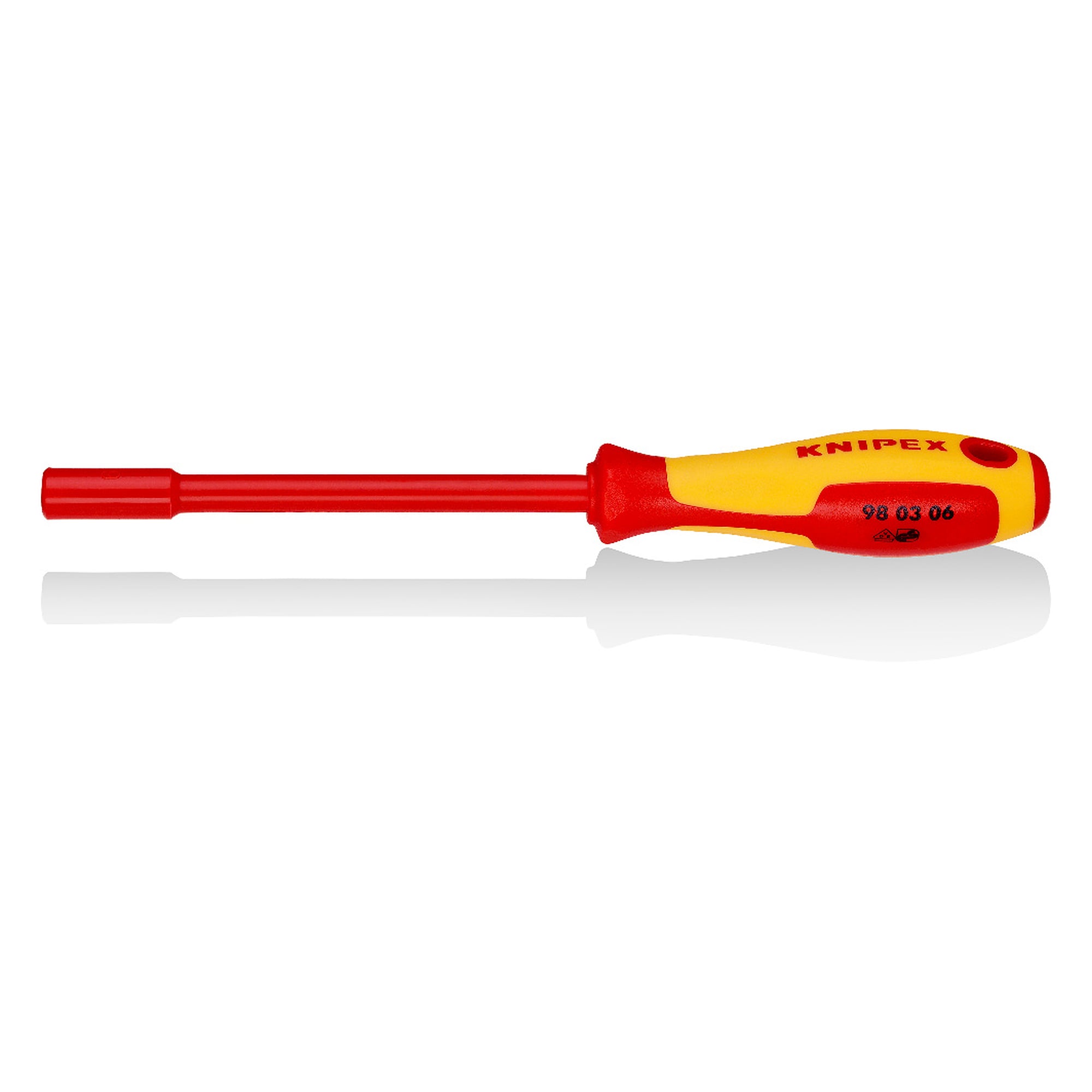 Steckschlüssel mit Schraubendreher-Griff, VDE-geprüft, Schlüsselweite 6,0 mm, Länge 232 mm