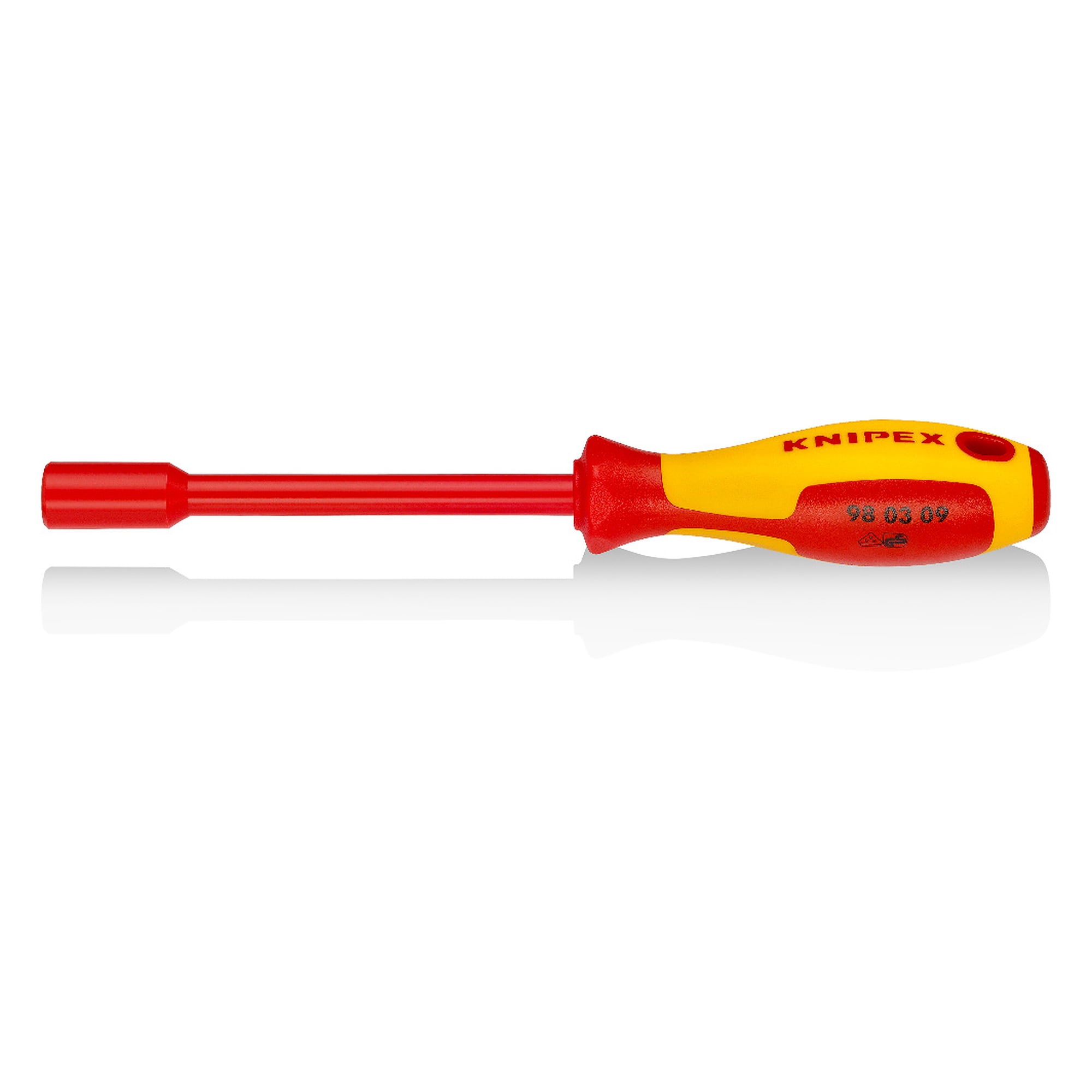 Steckschlüssel mit Schraubendreher-Griff, VDE-geprüft, Schlüsselweite 9,0 mm, Länge 237 mm