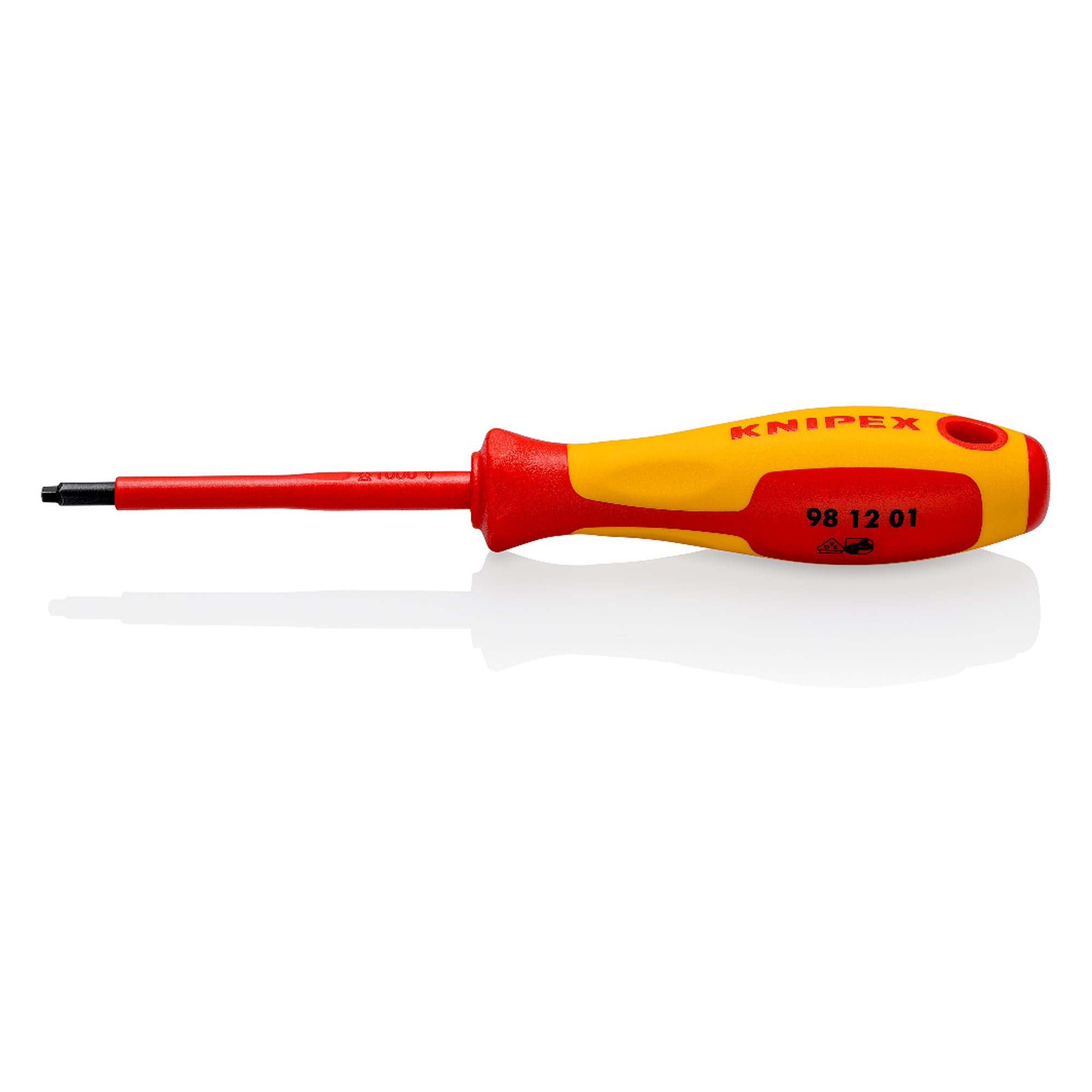 Tournevis pour vis Robertson R1, testé VDE selon IEC 60900, pointe brunie, 185 mm