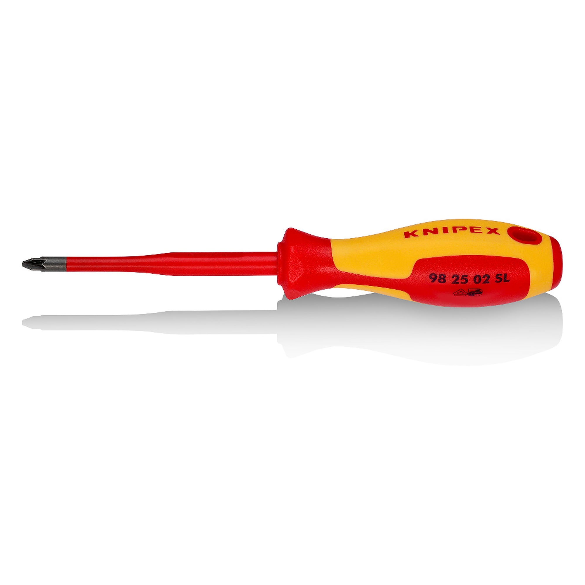 Tournevis Slim pour vis à tête cruciforme Pozidriv PZ2, isolé VDE, 212 mm