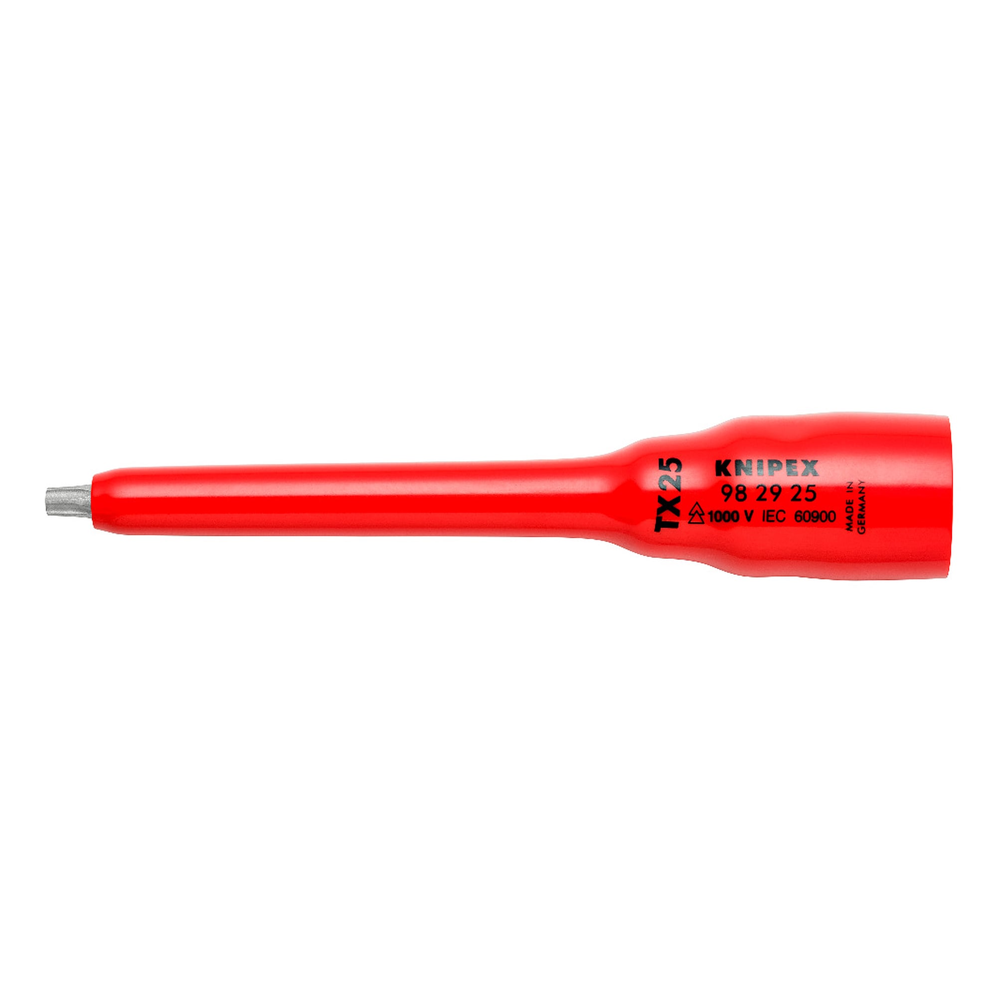 Socket 3/8 inch for Torx screws TX25, insulated 1000 V, 123 mm