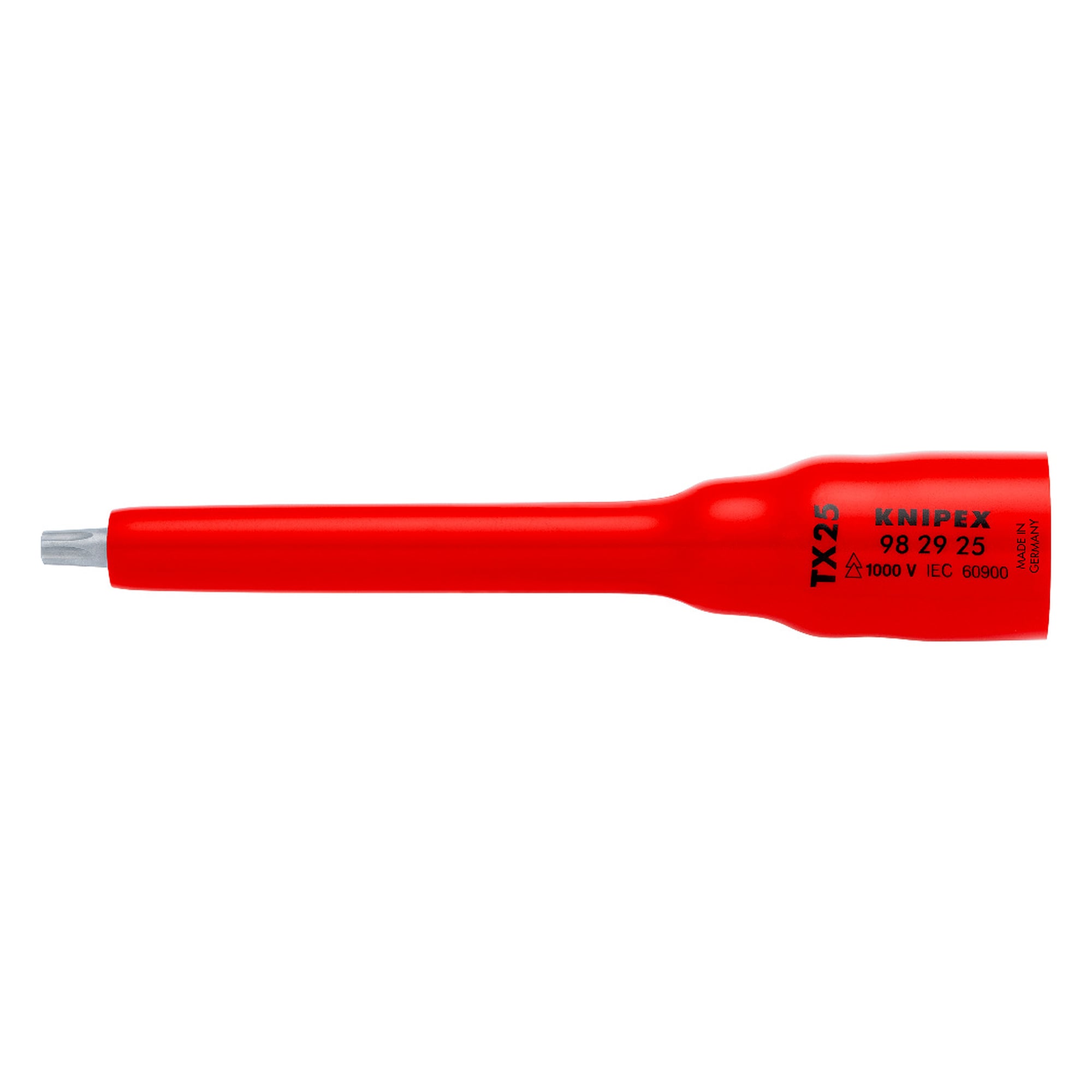 Socket 3/8 inch for Torx screws TX25, insulated 1000 V, 123 mm