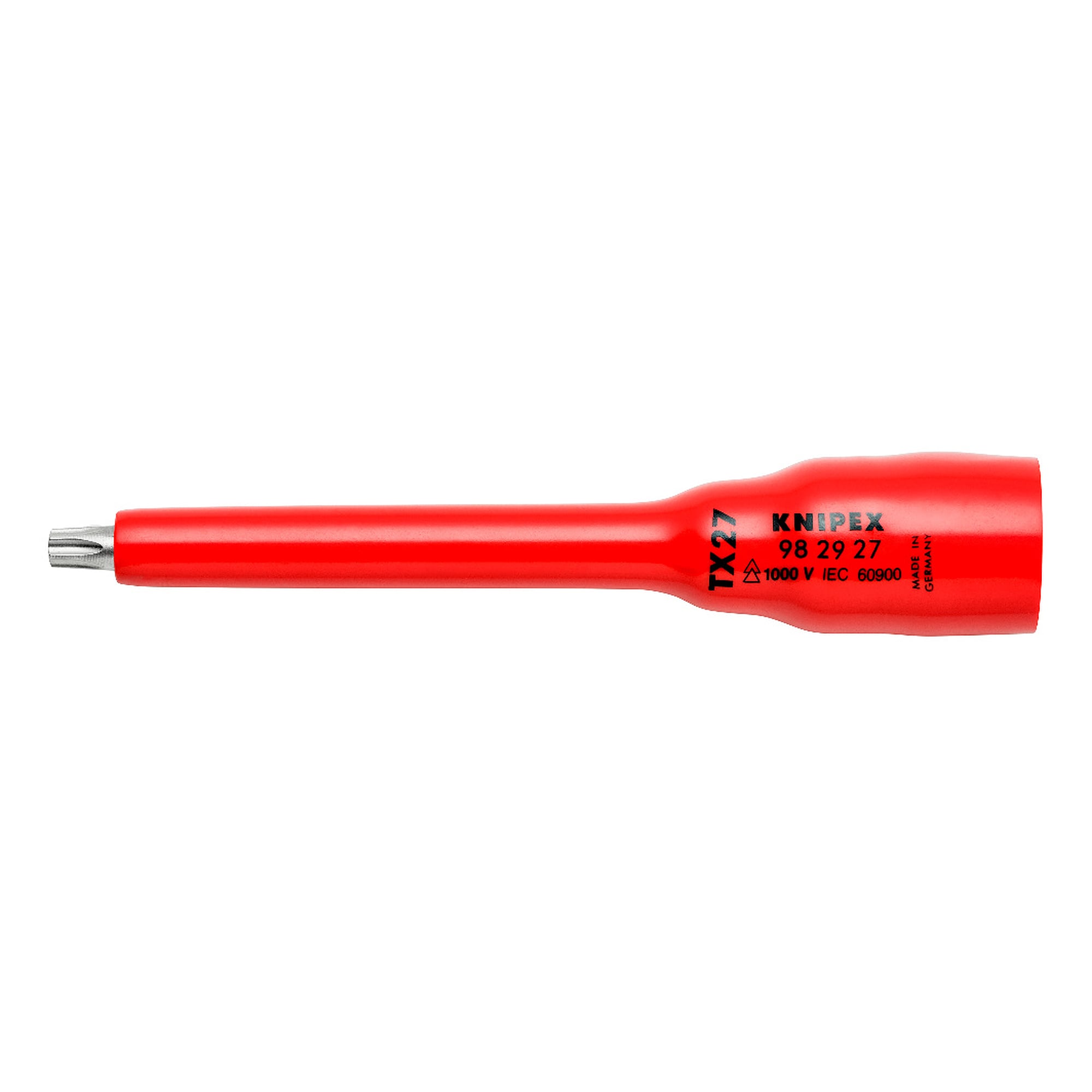 Steckschlüsseleinsatz 3/8 Zoll für Torx-Schrauben TX27, isoliert 1000 V, 123 mm