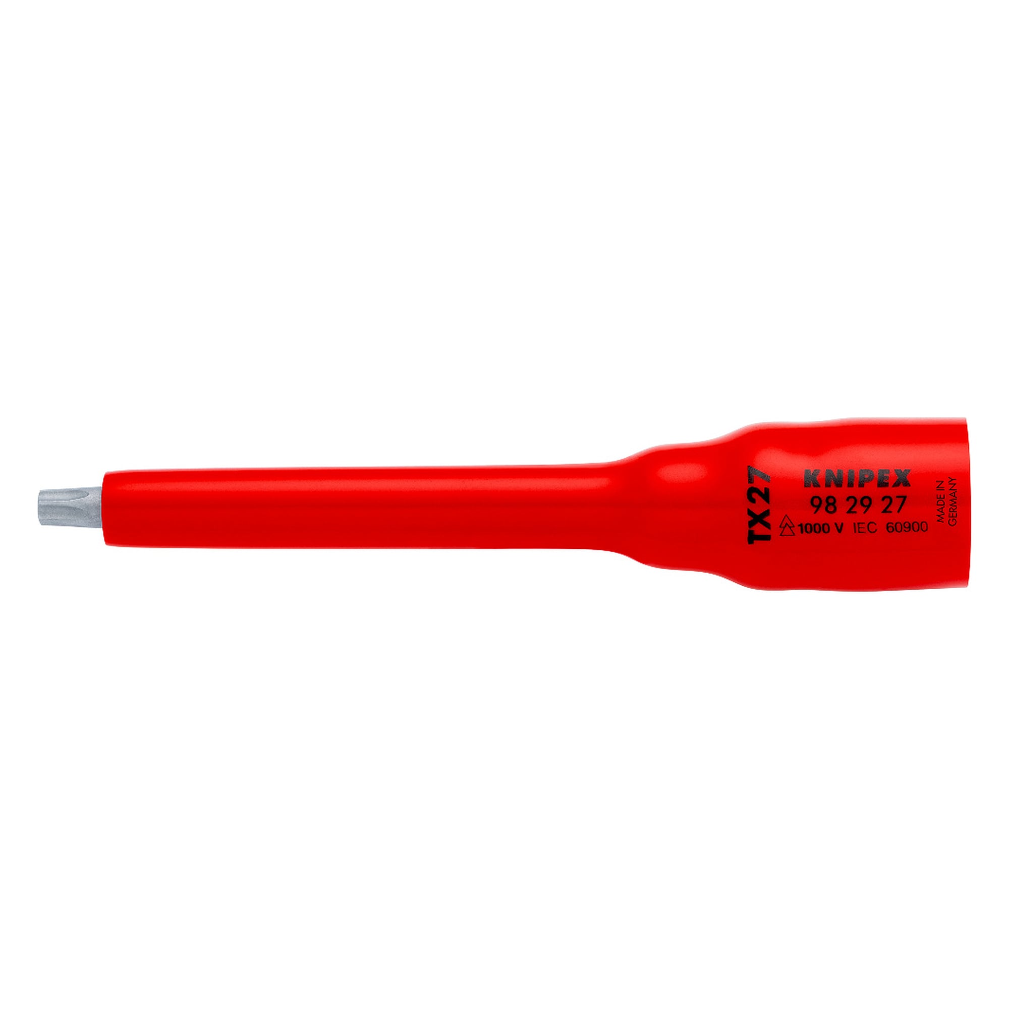 Steckschlüsseleinsatz 3/8 Zoll für Torx-Schrauben TX27, isoliert 1000 V, 123 mm