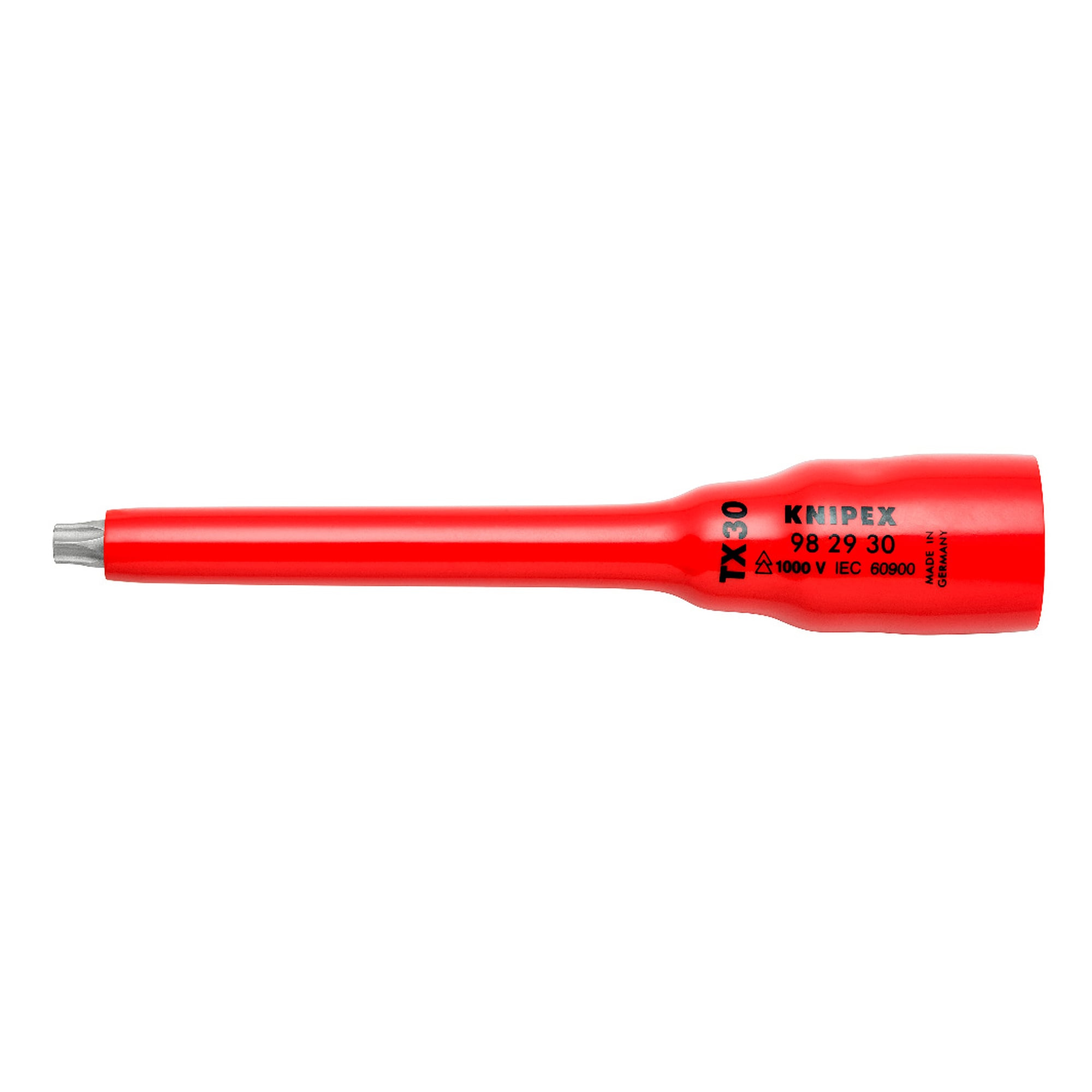 Douille 3/8 de pouce pour vis Torx TX30, isolée 1000 V, 123 mm