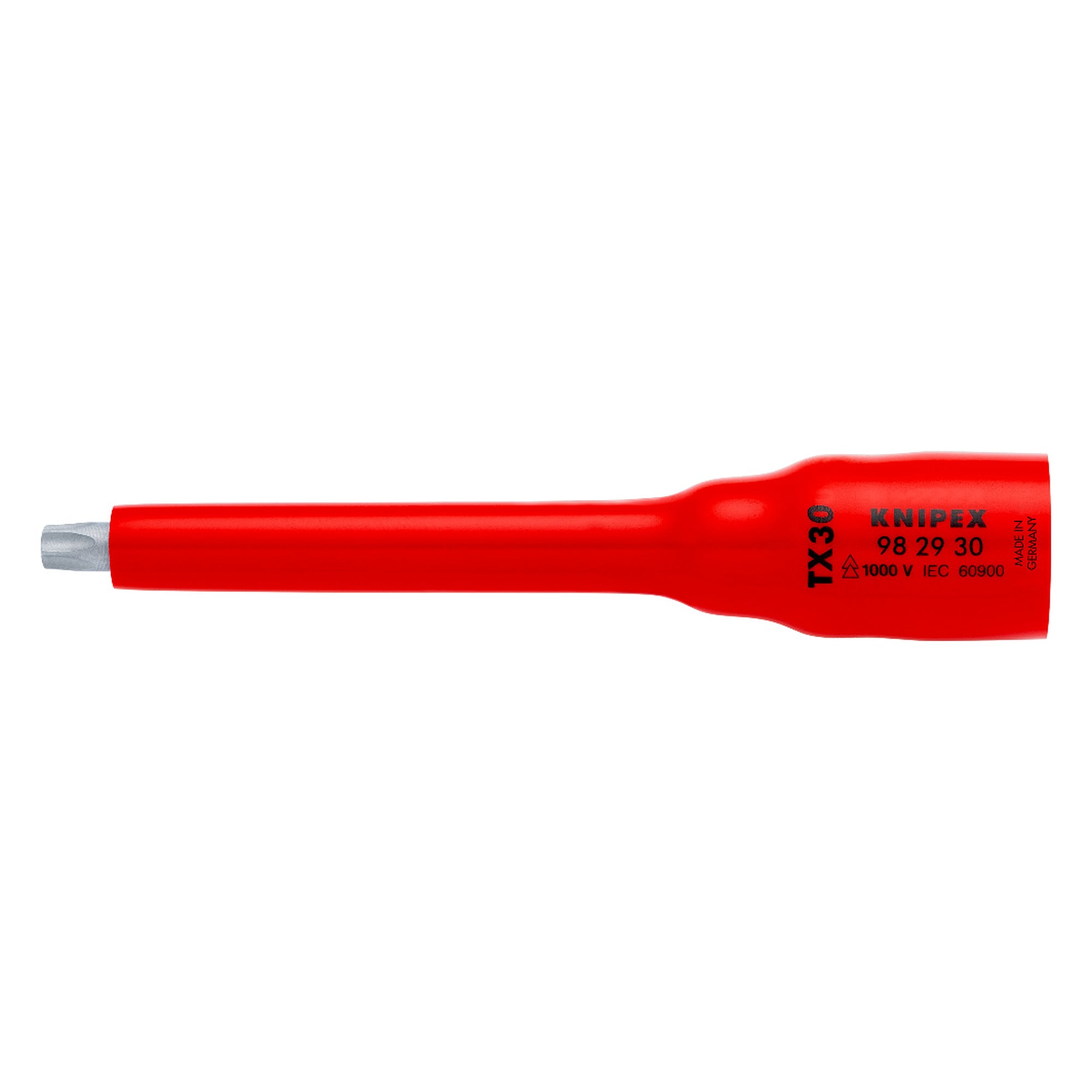 Douille 3/8 de pouce pour vis Torx TX30, isolée 1000 V, 123 mm