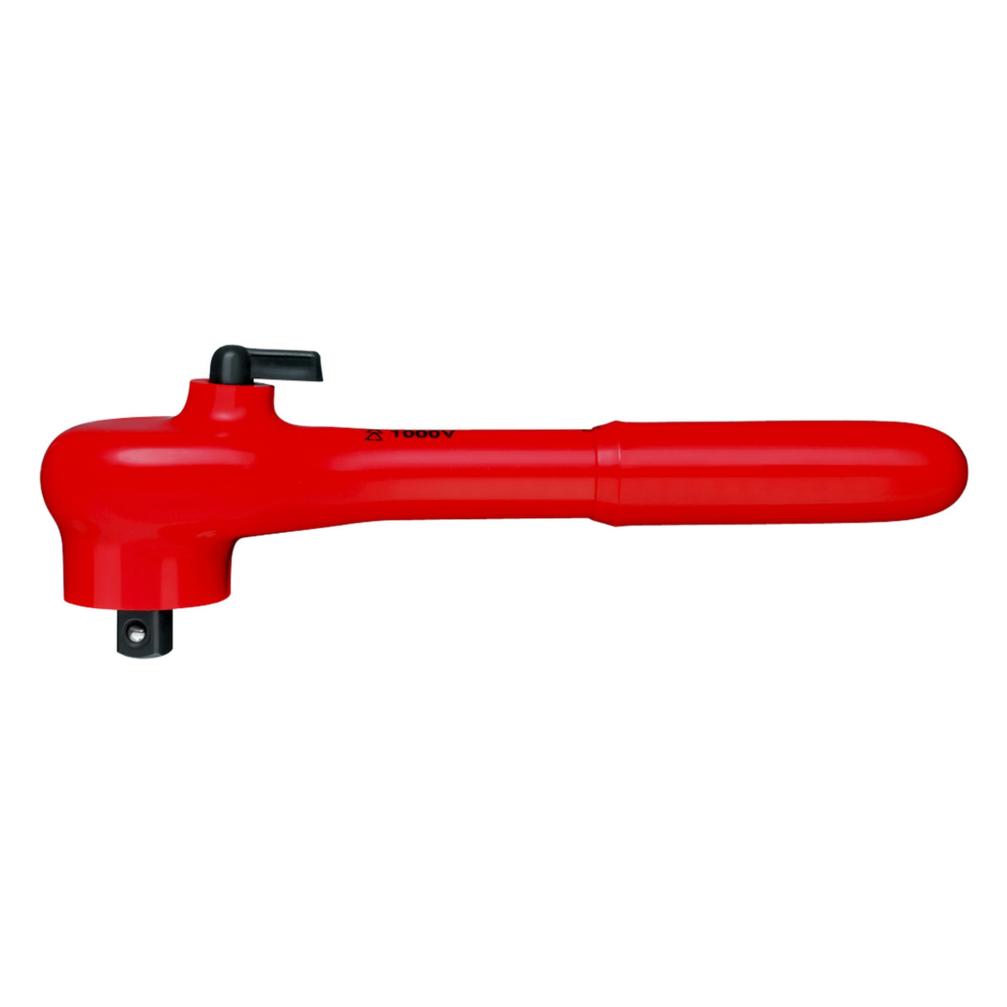 Umschaltknarre mit Außenvierkant 3/8 Zoll, isoliert nach IEC 60900, 190 mm