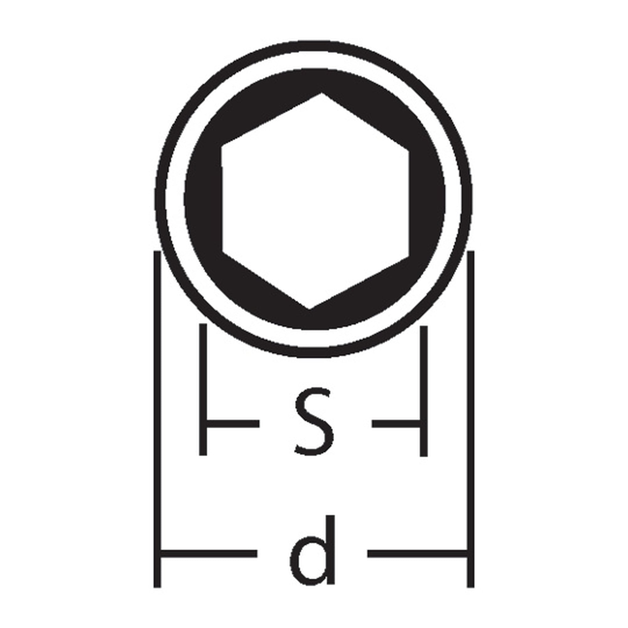 Steckschlüsseleinsatz Sechskant SW 12 mm, Innenvierkant 1/2 Zoll, VDE isoliert, 55 mm