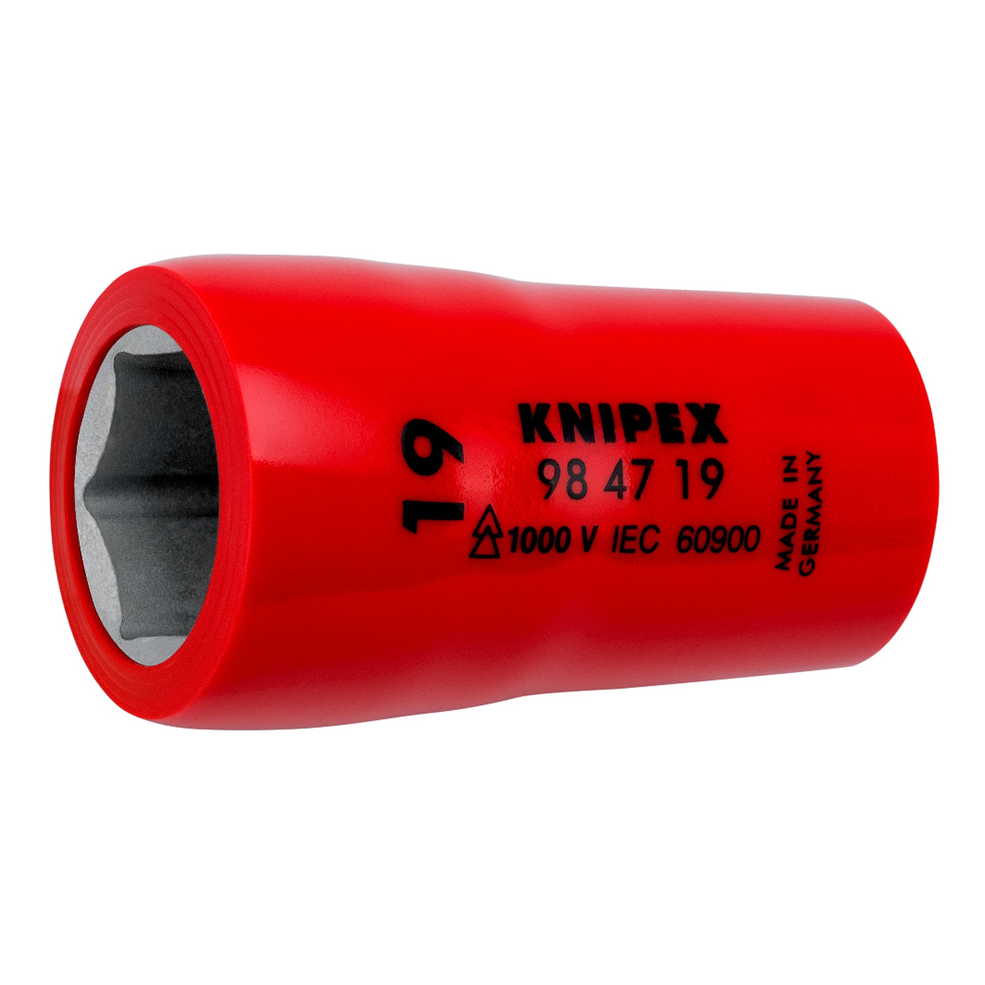 Hexagon socket for hexagonal screws 19 mm, insulated 1000 V, 1/2 inch square drive, 54 mm