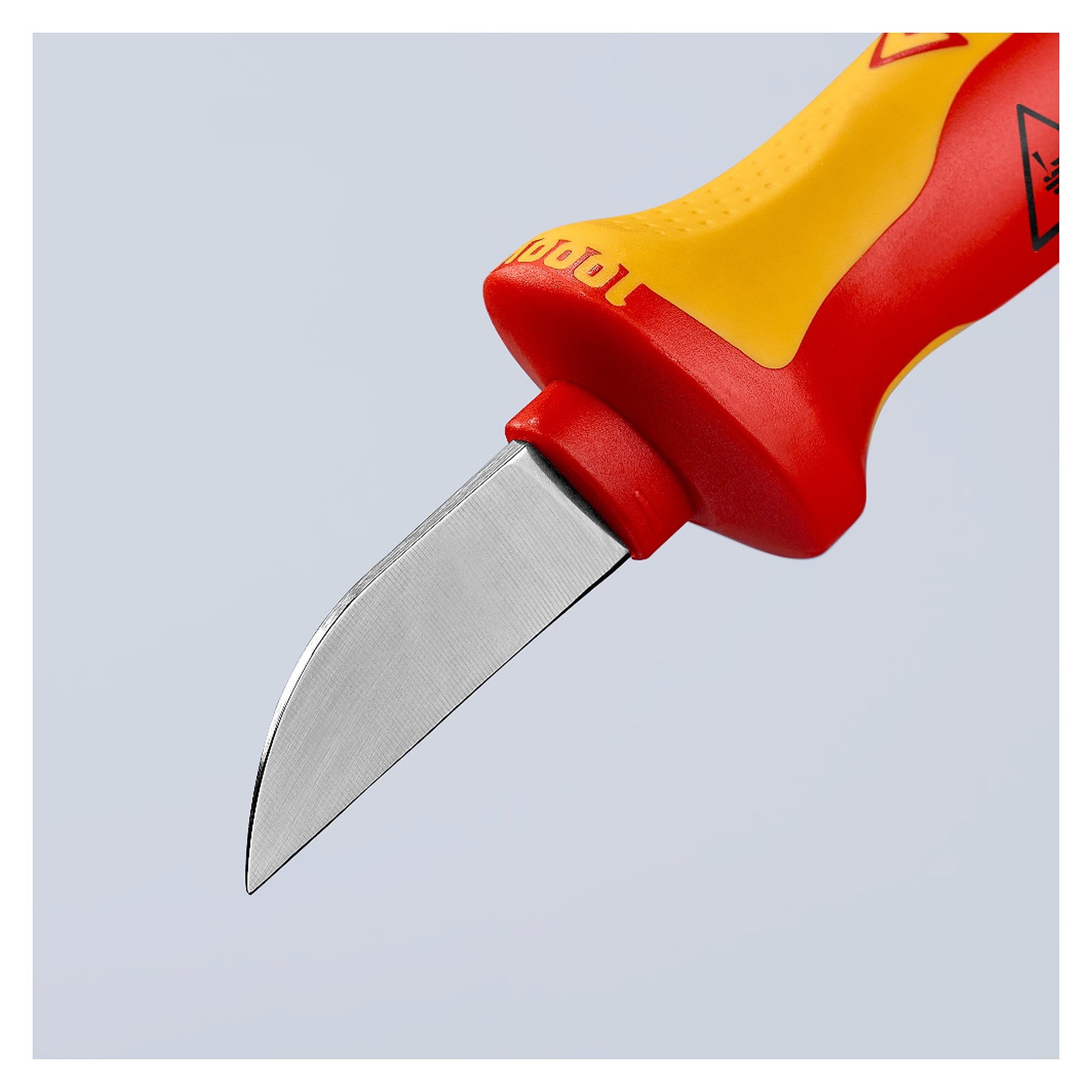 Cable knife with straight fixed blade, 50 mm blade length, VDE insulated, 190 mm