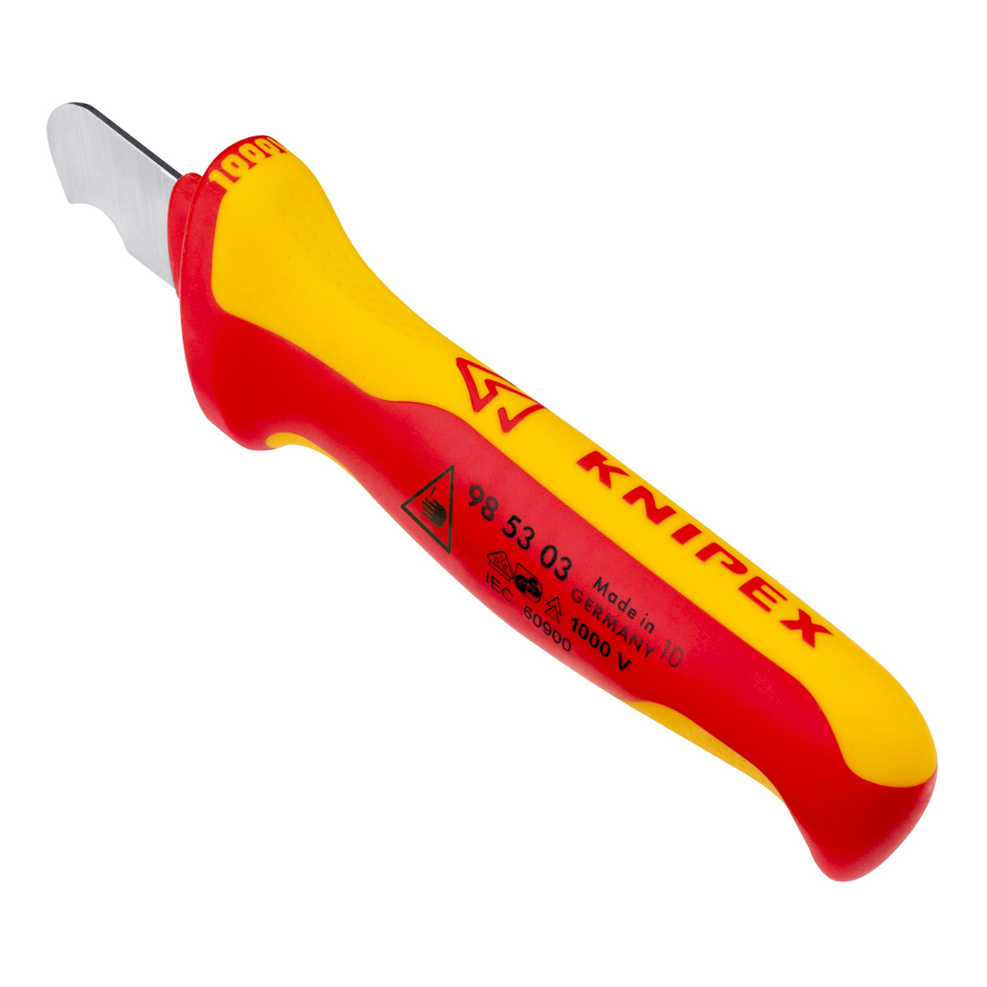 Abmantelungsmesser mit fester Hakenklinge für Rundkabel, Klinge 28 mm, VDE-isoliert, 170 mm