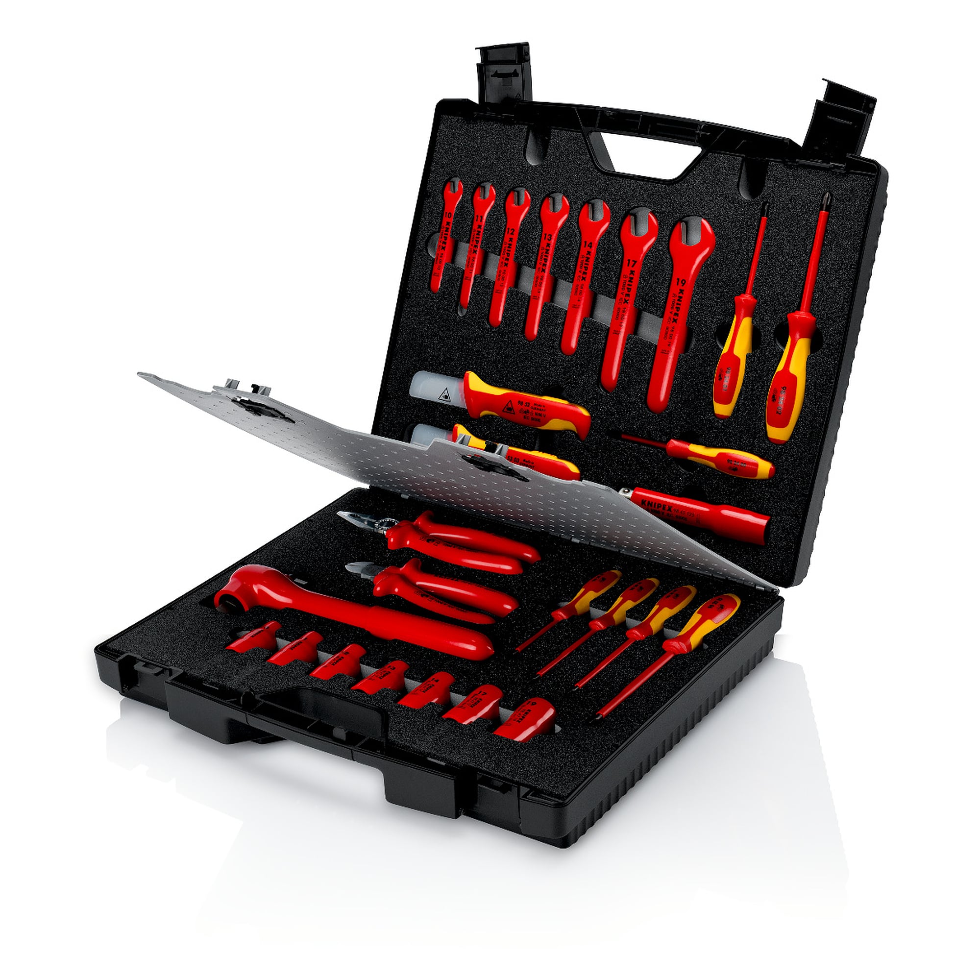 Kompaktkoffer 27-teilig mit isolierten Werkzeugen nach IEC 60900, Koffer 440 x 105 x 385 mm