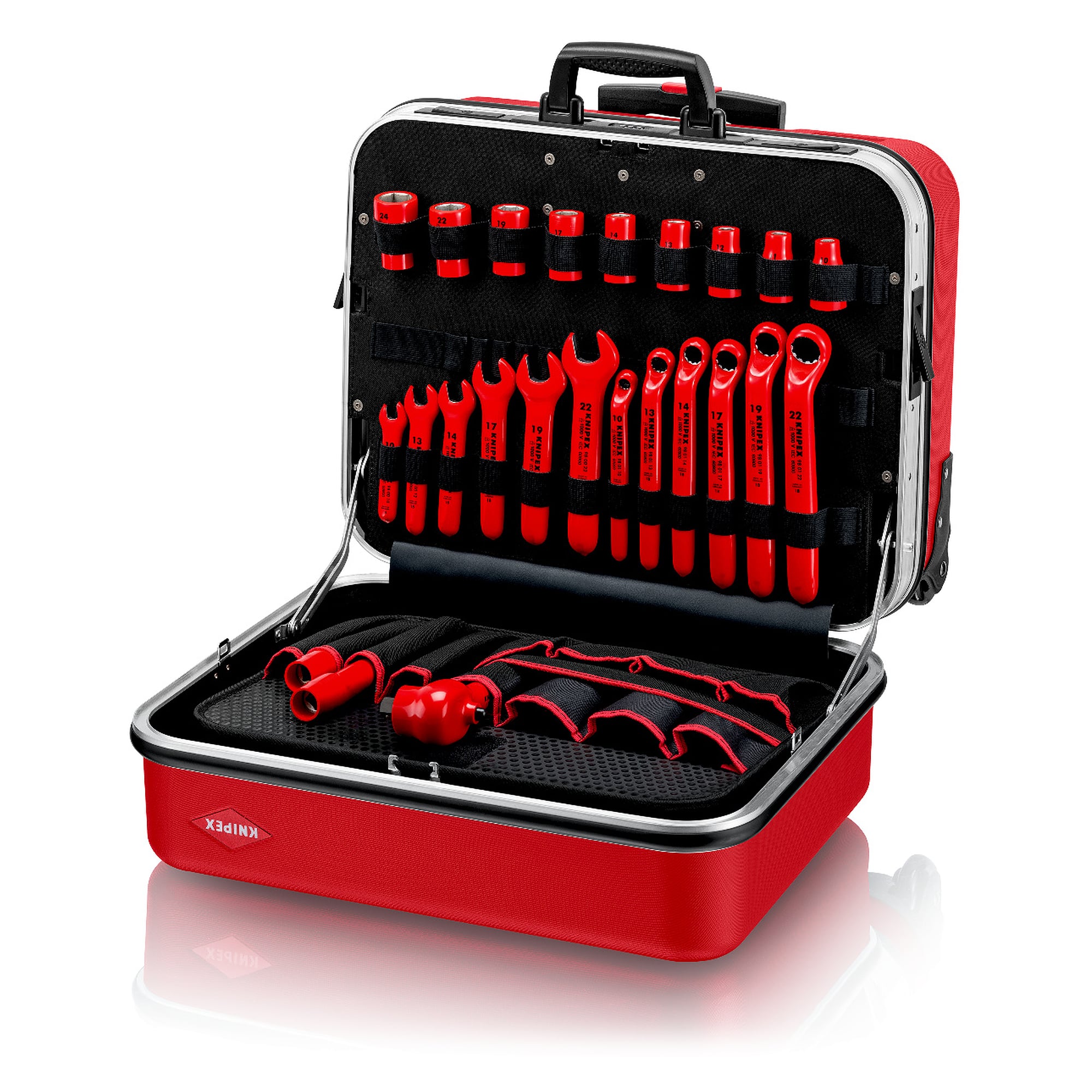 Mallette à outils BIG Twin Move RED compétence électrique, 42 pièces, 38 litres