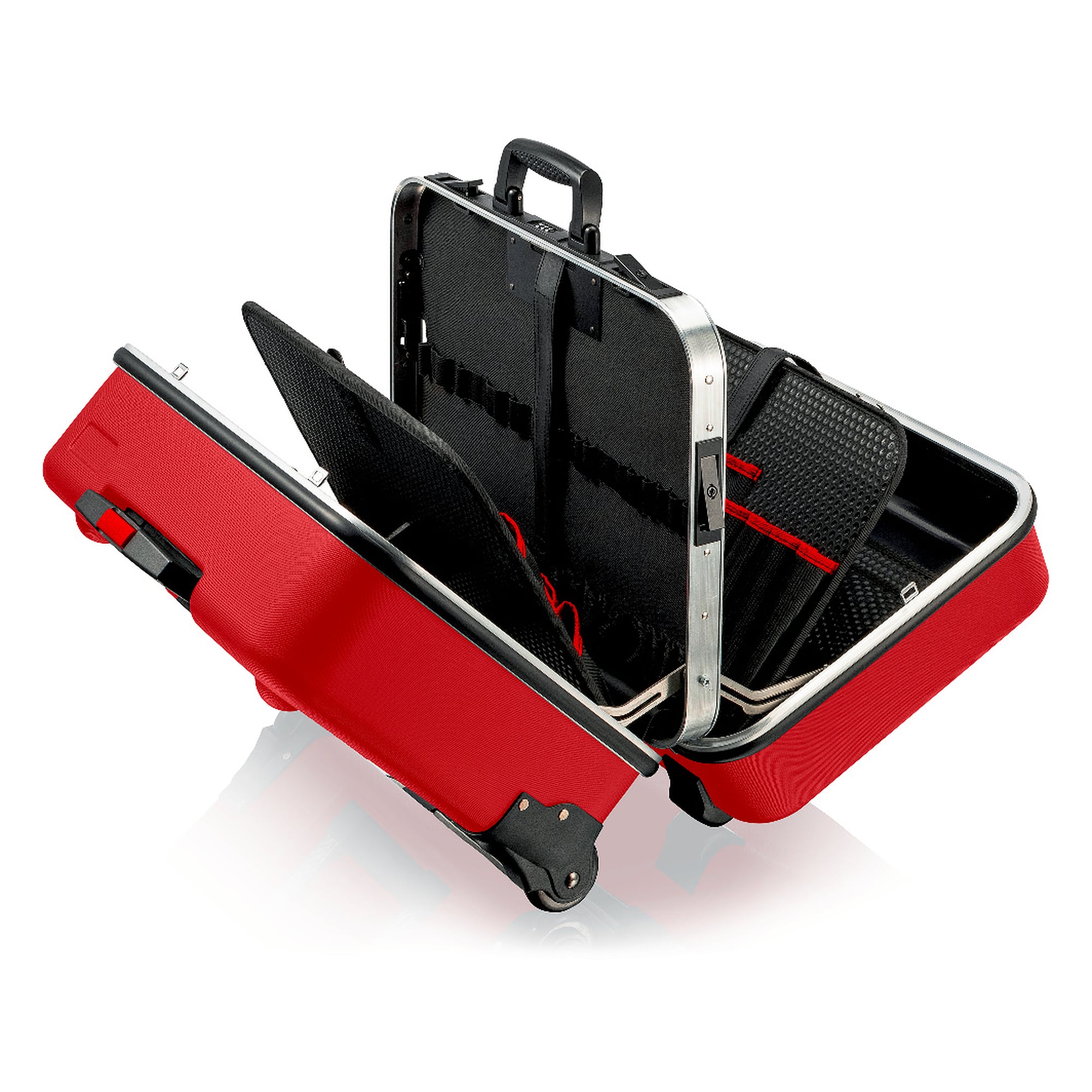 Werkzeugkoffer BIG Twin Move RED, leer, 95 Steckmöglichkeiten, 38 Liter, Rollen