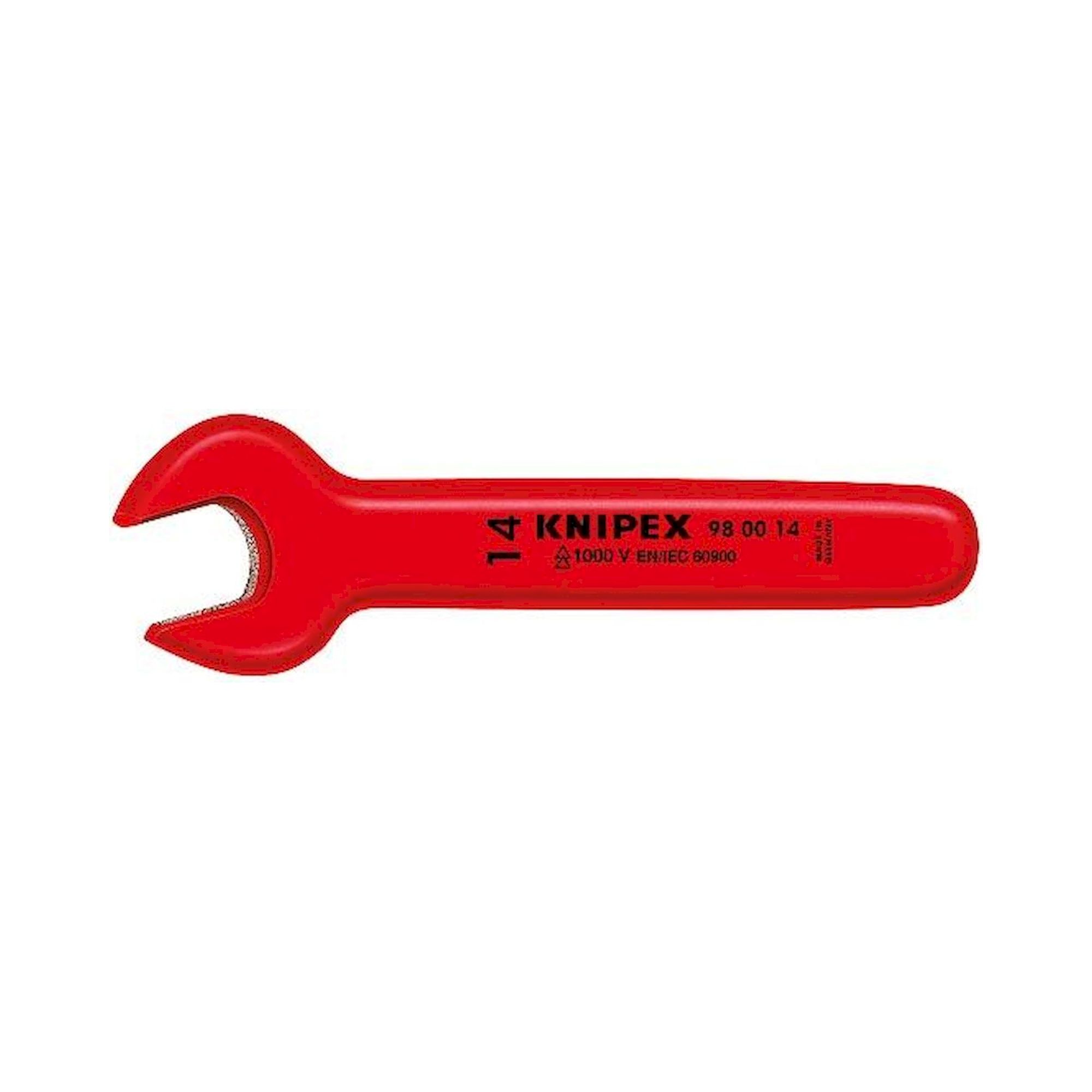 Knipex 98 00 09. Open-end wrench, chrome-platedw position 15 °, width across flats 9 mm, 105 mm