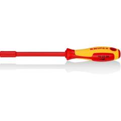 Knipex 98 03 06. Socket wrench with screwdriver handle, burnished, insulated, wrench size 6 mm, 232 mm