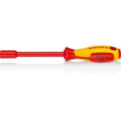 Knipex 98 03 09. Socket wrench with screwdriver handle, burnished, insulated, key width 9 mm, 237 mm