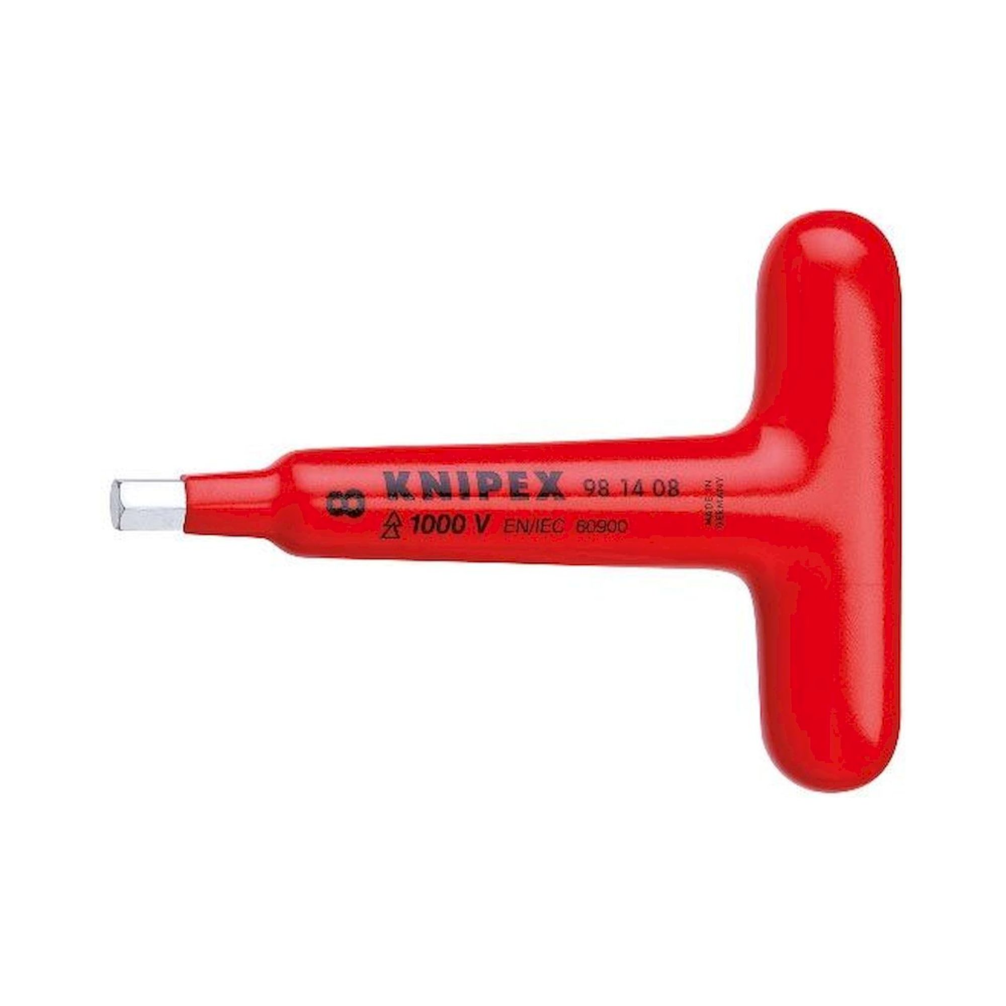 Knipex 98 14 05. Schraubendreher für Innensechskantschrauben mit T-Griff, Schlüsselweite 5 mm, 120 mm