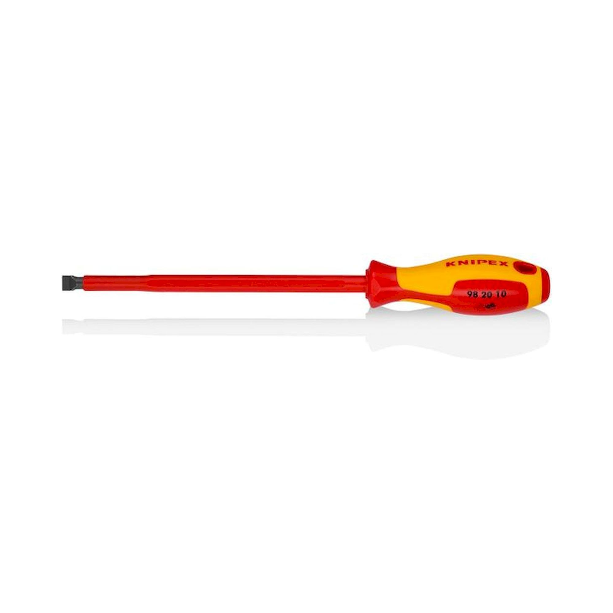 Knipex 98 20 10. Schraubendreher für Schlitzschrauben, brüniert, isoliert, 320 mm