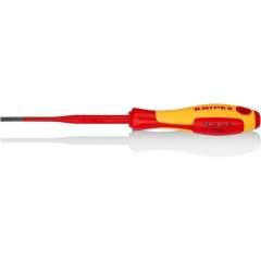 Knipex 98 20 35 SL. Screwdriver (slim), for slotted screws, black oxide finish, insulated, 202 mm
