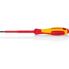 Knipex 98 20 40. Screwdriver for slotted screws, black oxide finish, insulated, 202 mm