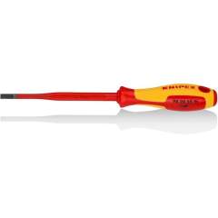 Knipex 98 20 55 SL. Screwdriver (slim), for slotted screws, black oxide finish, insulated, 232 mm