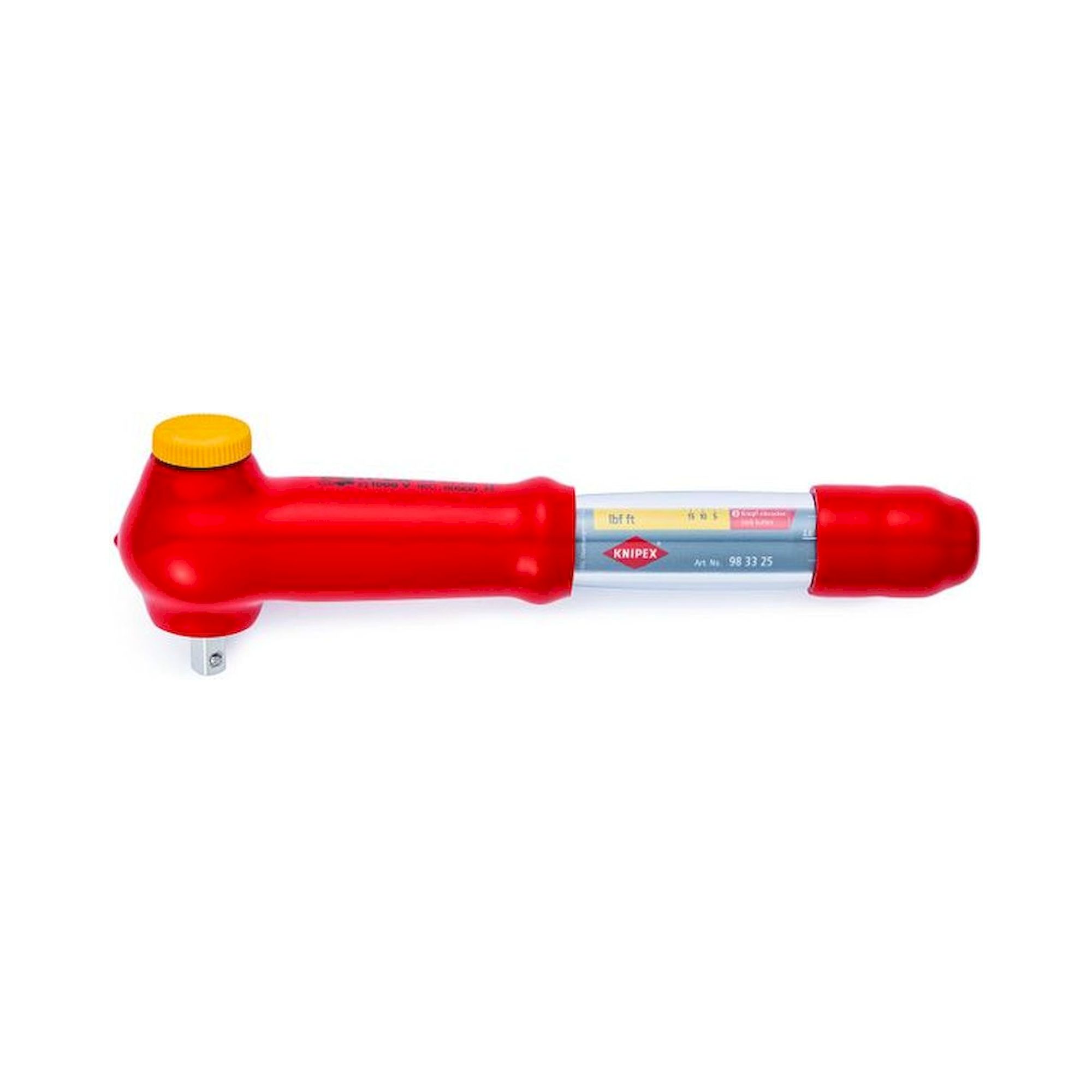 Knipex 98 33 25. Torque wrench with external square drive, reversible, 290 mm