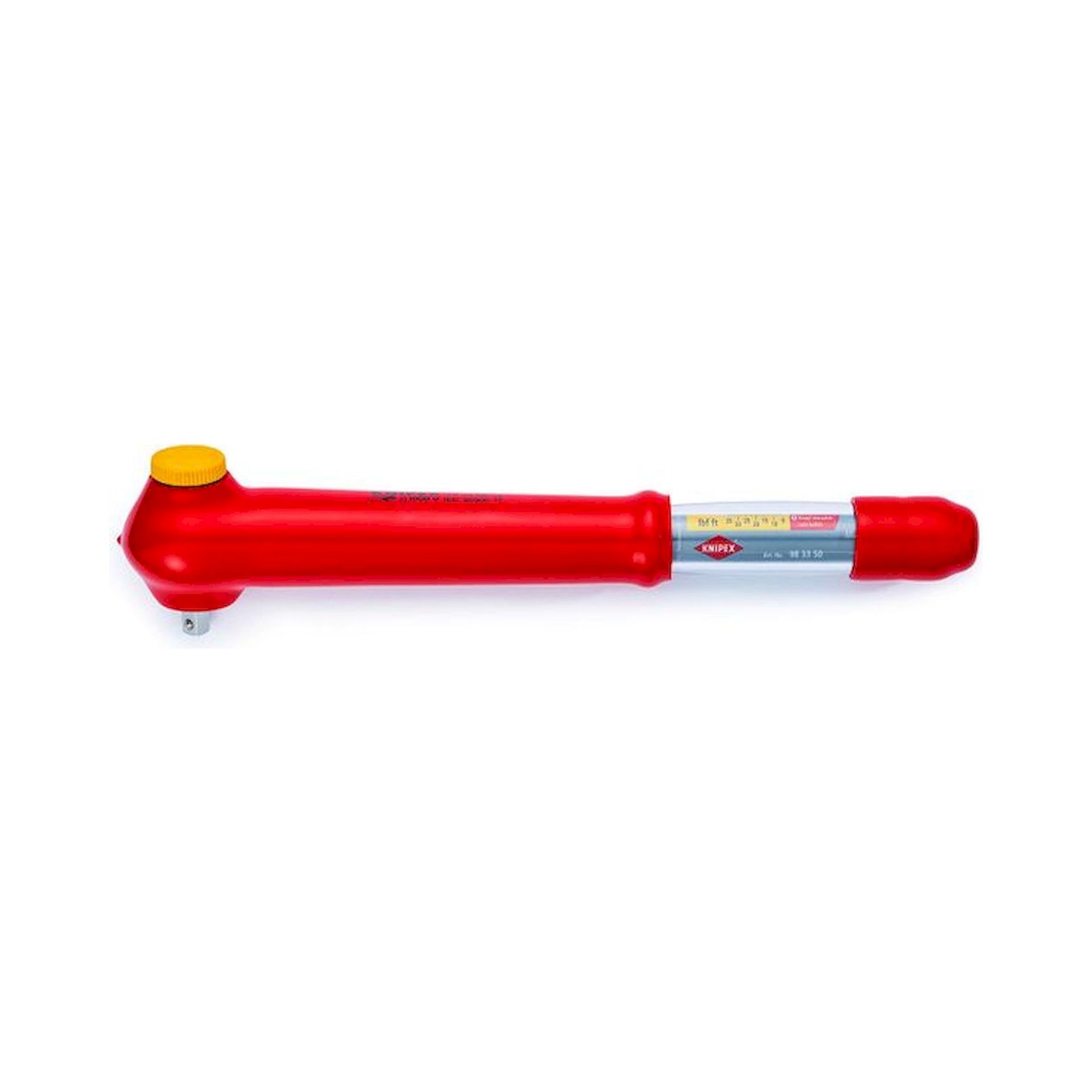 Knipex 98 33 50. Torque wrench with external square drive, reversible, 385 mm