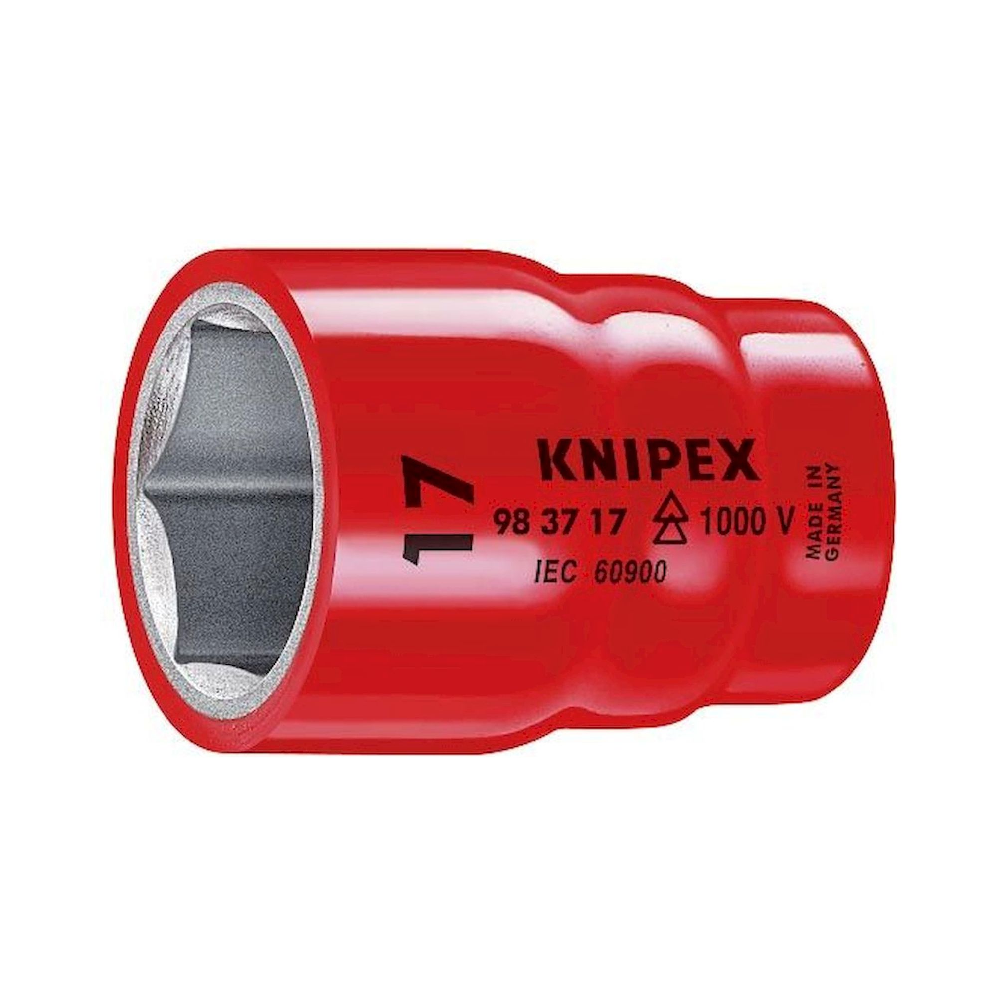 Knipex 98 37 14. Steckschlüsseleinsatz für Sechskantschrauben mit Innenvierkant 3/8", 46 mm