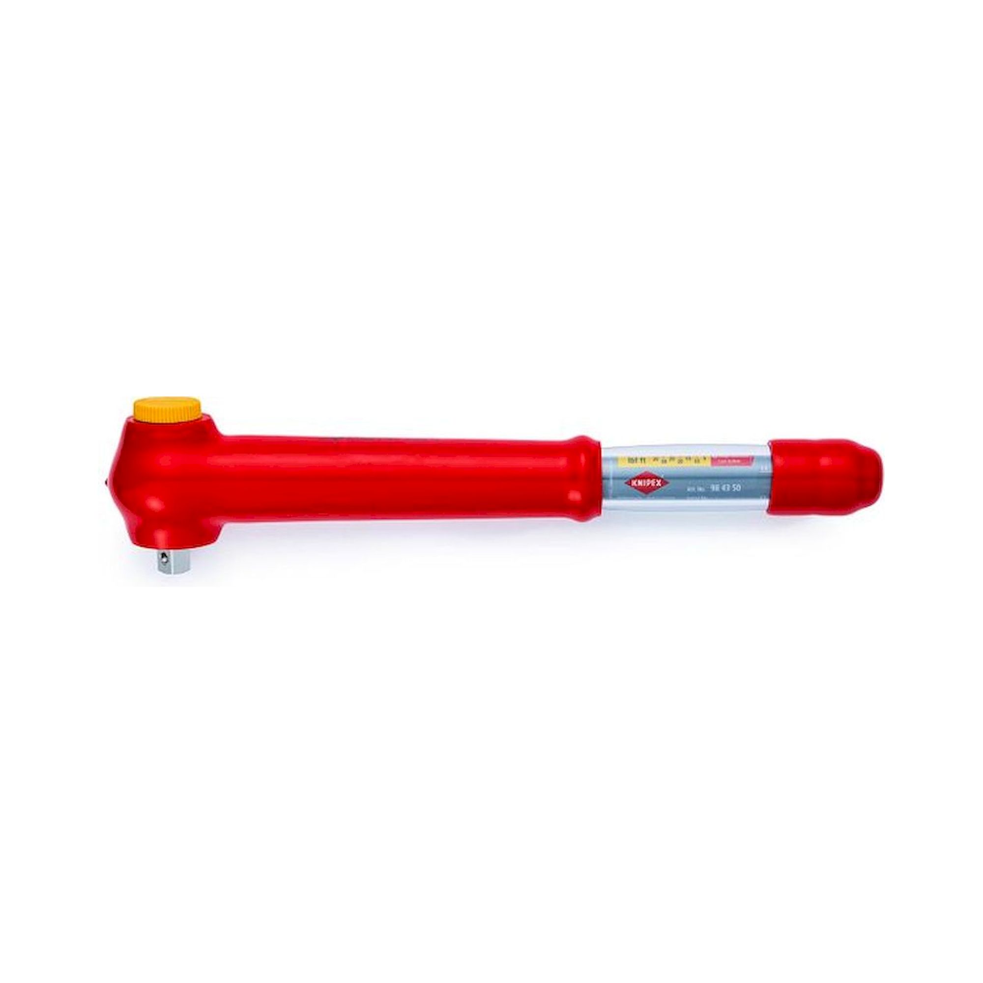 Knipex 98 43 50. Torque wrench with external square drive, reversible, 385 mm