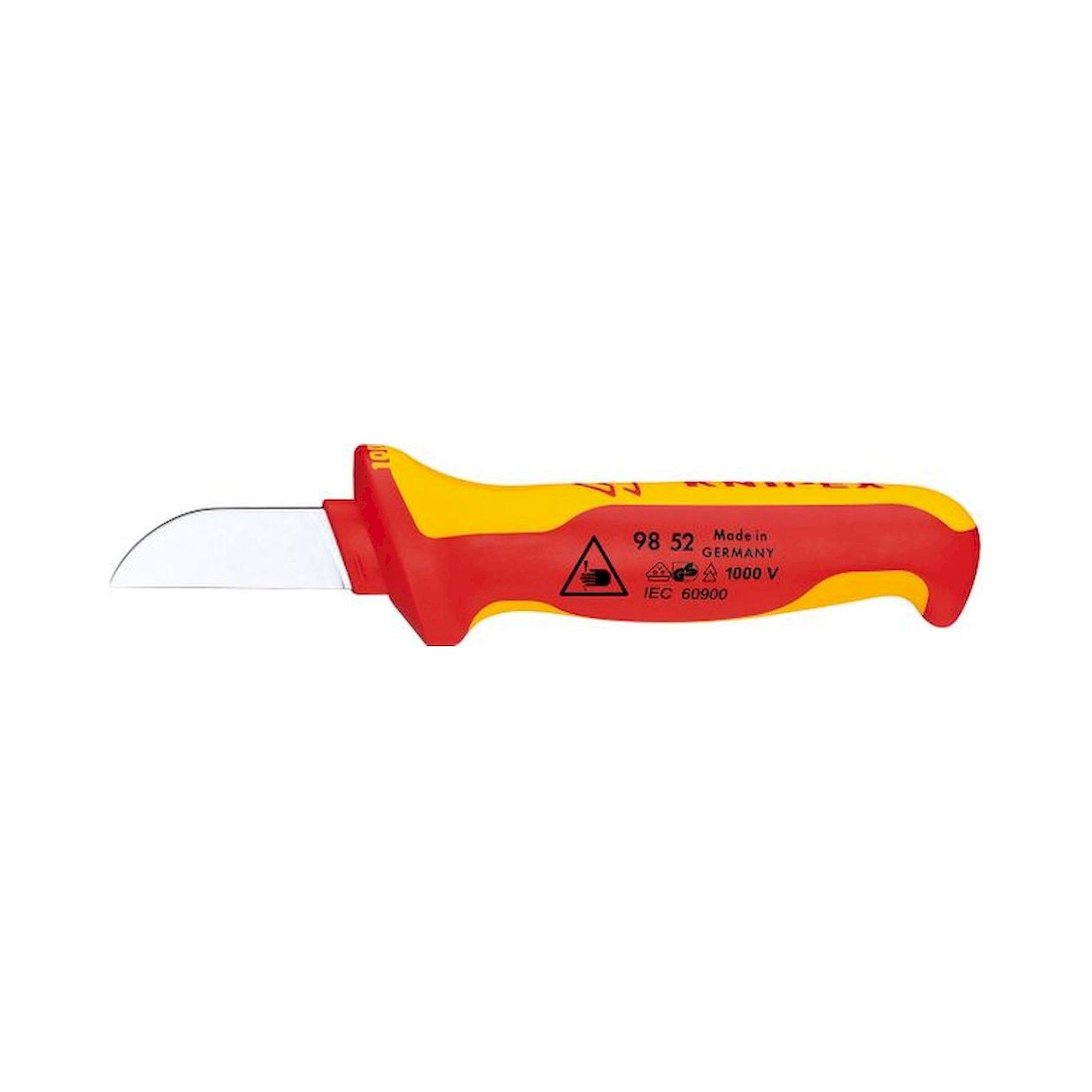 Knipex 98 52. Cable knife, insulating multi-component handle, 190 mm