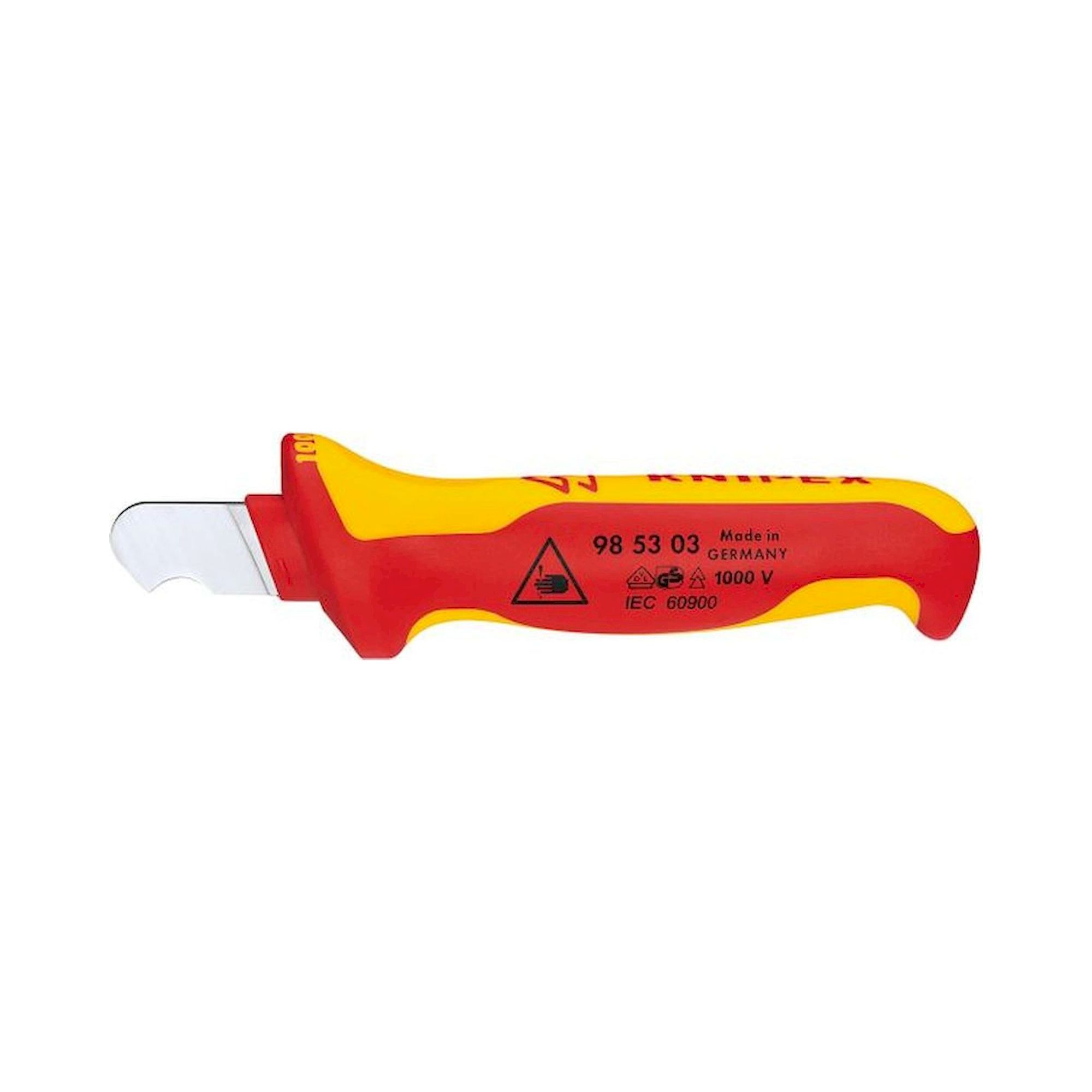Knipex 98 53 03. Stripping knife, insulating multi-component handle, 170 mm