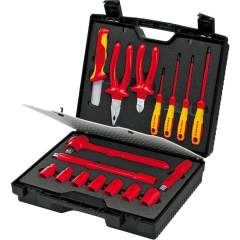 Knipex 98 99 11. Compact case 17 pieces with insulated tools for work on electrical installations.