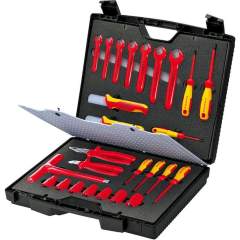 Knipex 98 99 12. Standard 26-piece case with insulated tools for work on electrical installations.