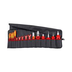 Knipex 98 99 13. Werkzeug-Rolltasche 15-teilig mit isolierten Werkzeugen für Arbeiten an elektrischen Anlagen
