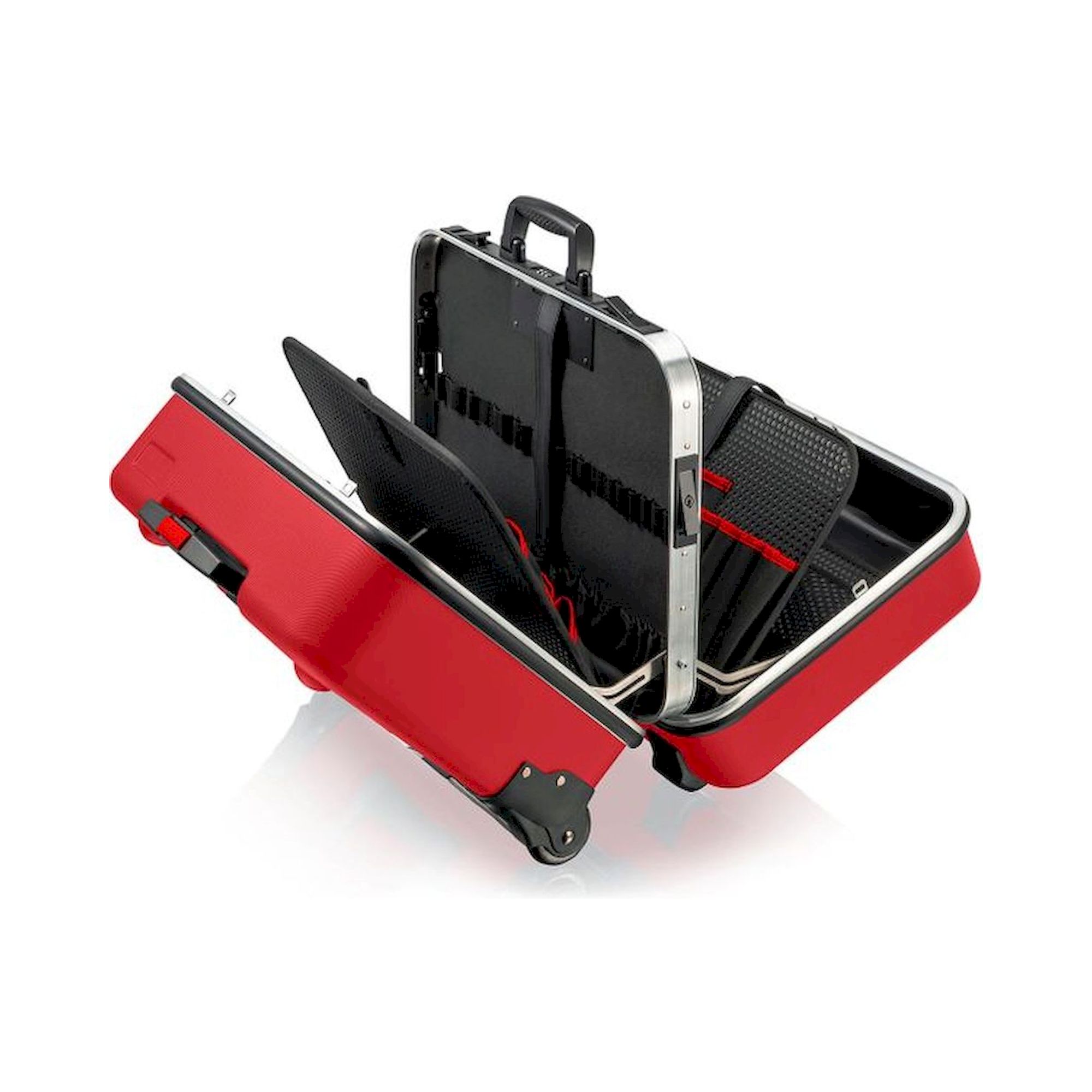 Knipex 98 99 15 LE. Werkzeugkoffer "BIG Twin Move RED", leer, 95 Steckmöglichkeiten