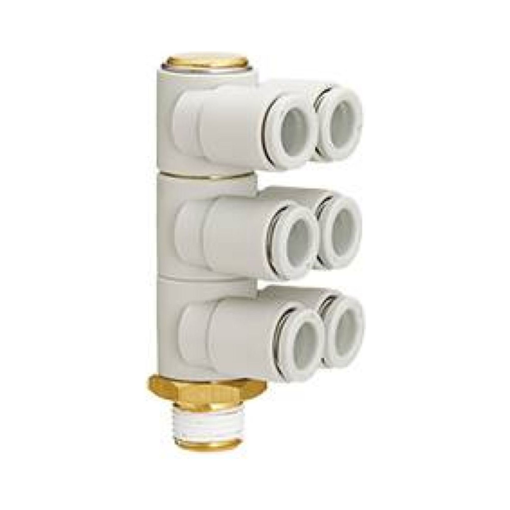 SMC KQ2ZT12-04AS. Triple Branch Universal Male Elbow - KQ2ZT