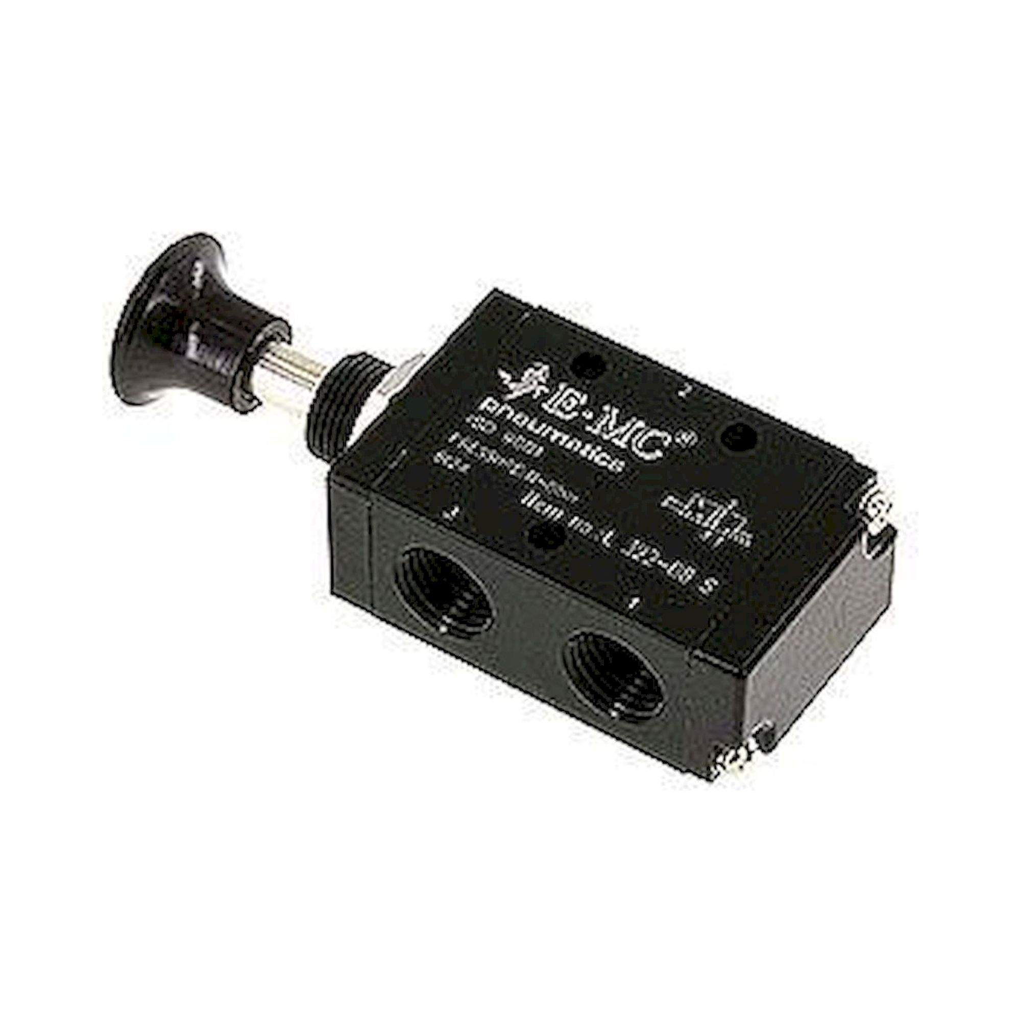 E.MC L 322-08 S. 3/2-Wege Axial-Handhebelventil, Federrückstellung, G 1/4"