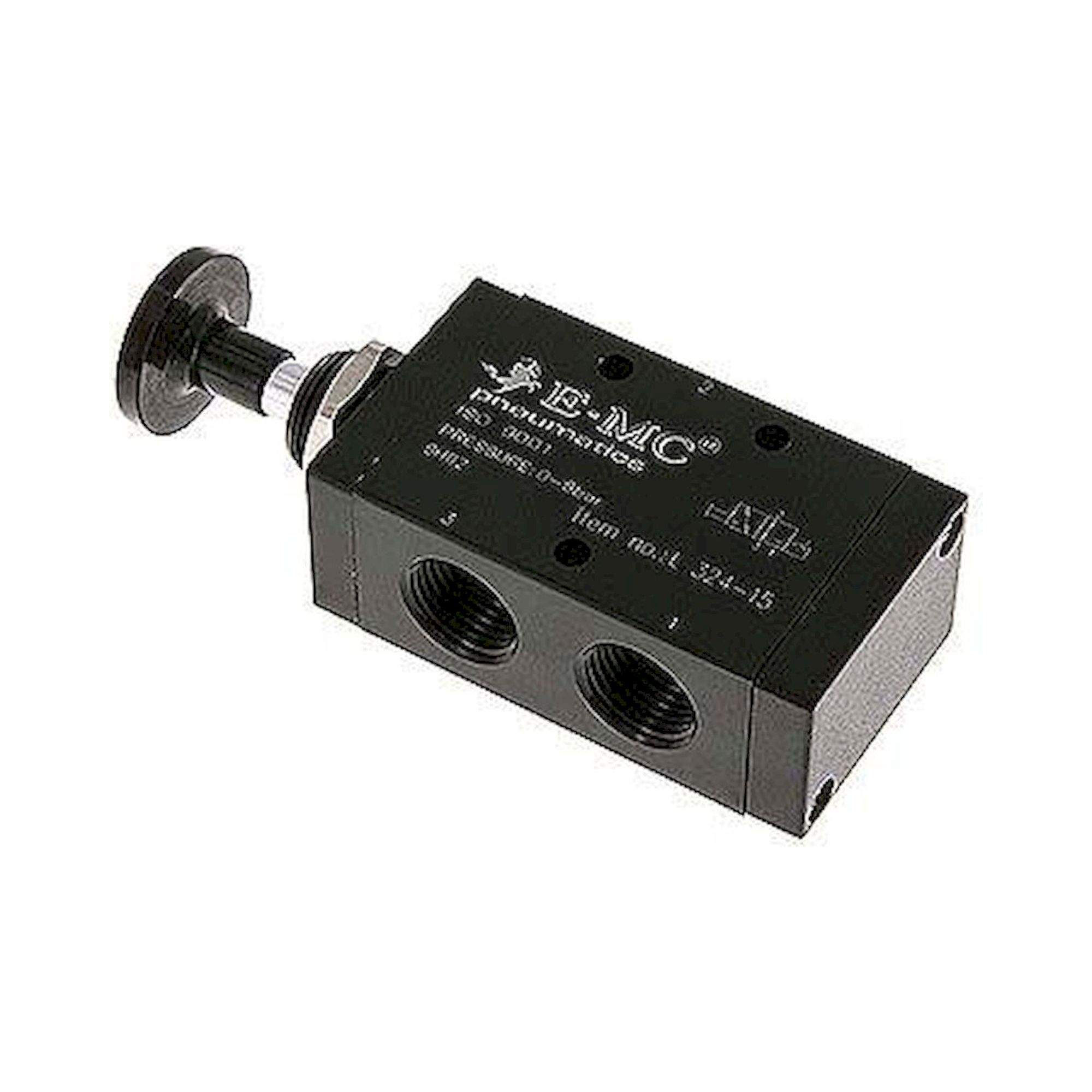 E.MC L 324-15. 3/2-Wege Axial-Handhebelventil, Raste, G 1/2"