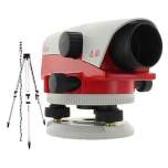 Baustellen-Nivellier-Set 20-fach IP57 mit Stativ und Teleskoplatte 5 m - Leica NA720